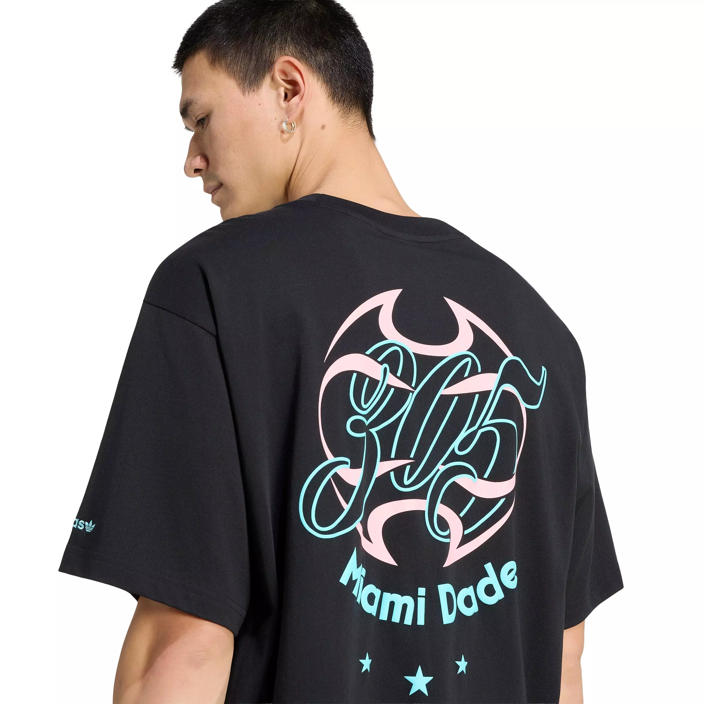 adidas Originals Men's FIFA World Cup 26&trade; Host City Miami T-Shirt - Black/Aqua - BLACK/AQUA