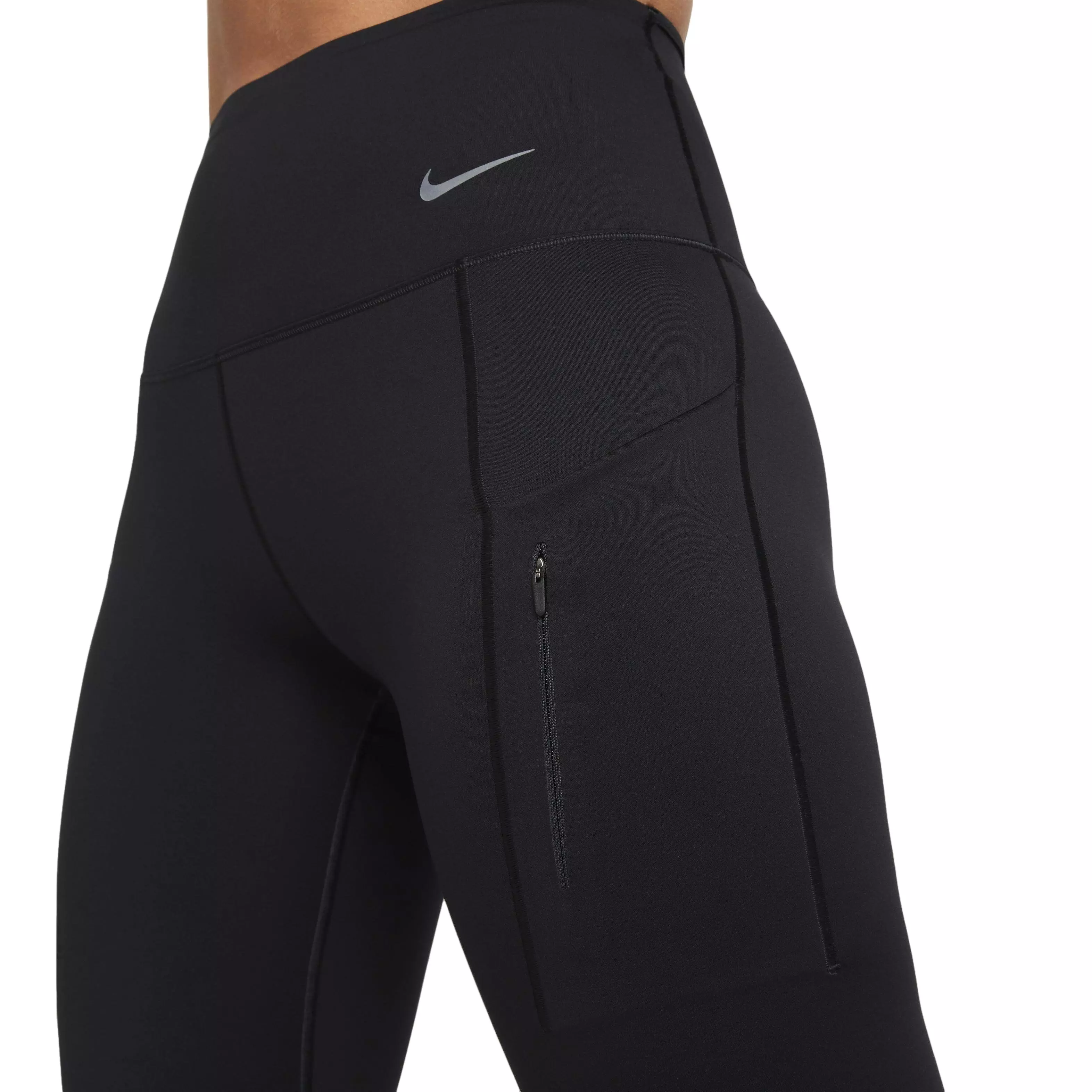 Nike Women's Dri-FIT Go Firm-Support HW Capri Leggings w/ Pockets-Black - BLACK