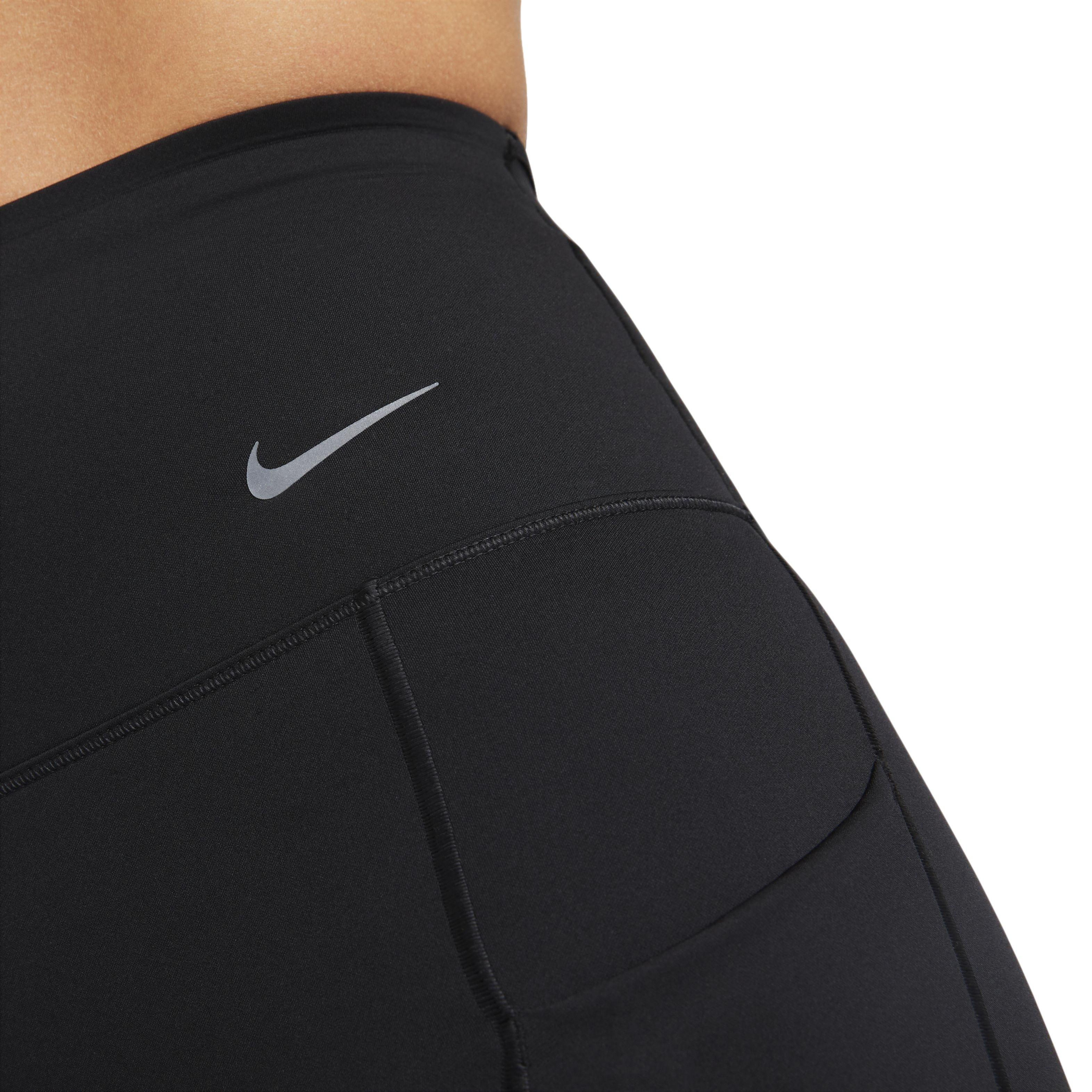 Nike Women's Dri-FIT Go Firm-Support HW Capri Leggings w/ Pockets-Black - BLACK Thumbnail View 5