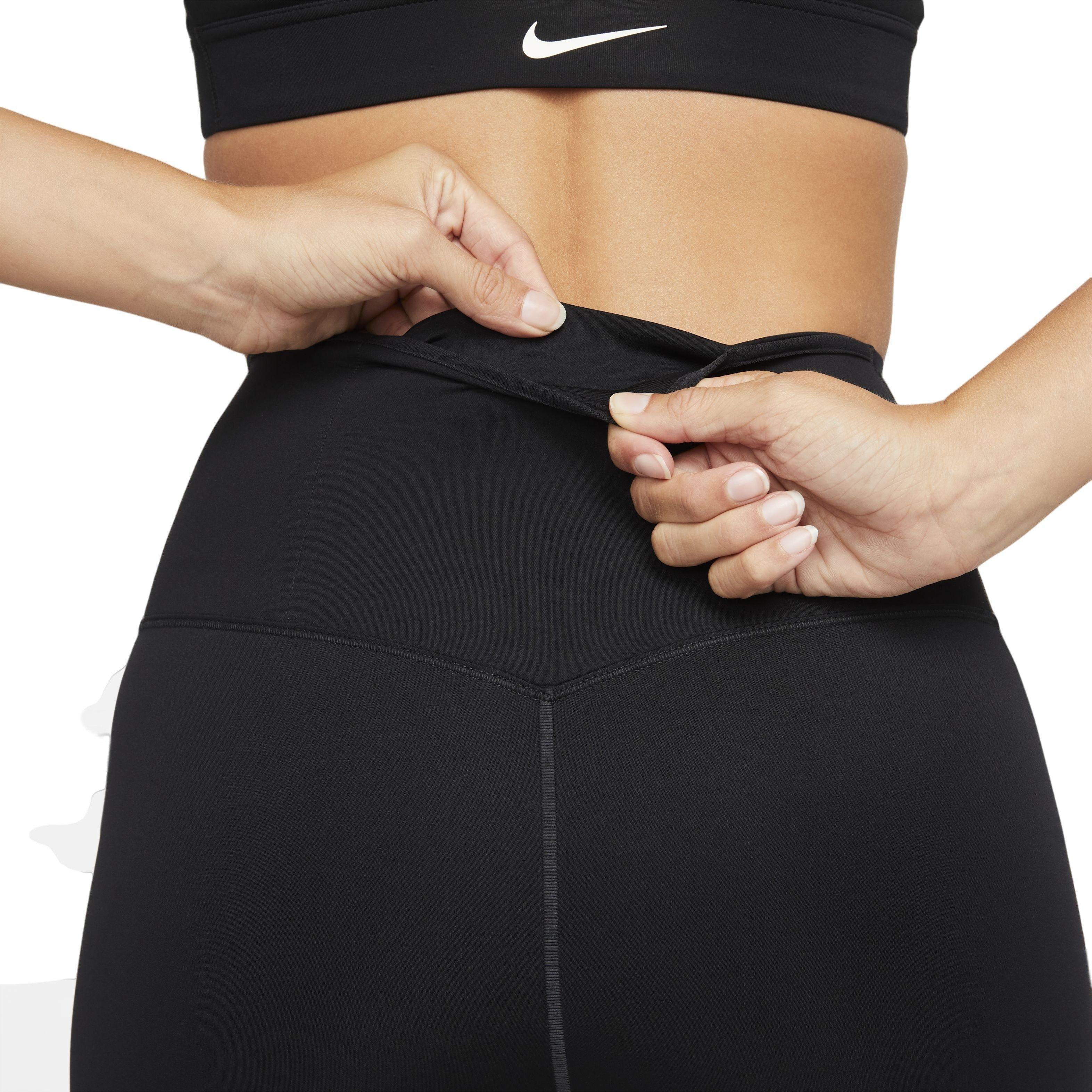 Nike Women's Dri-FIT Go Firm-Support HW Capri Leggings w/ Pockets-Black - BLACK Thumbnail View 8