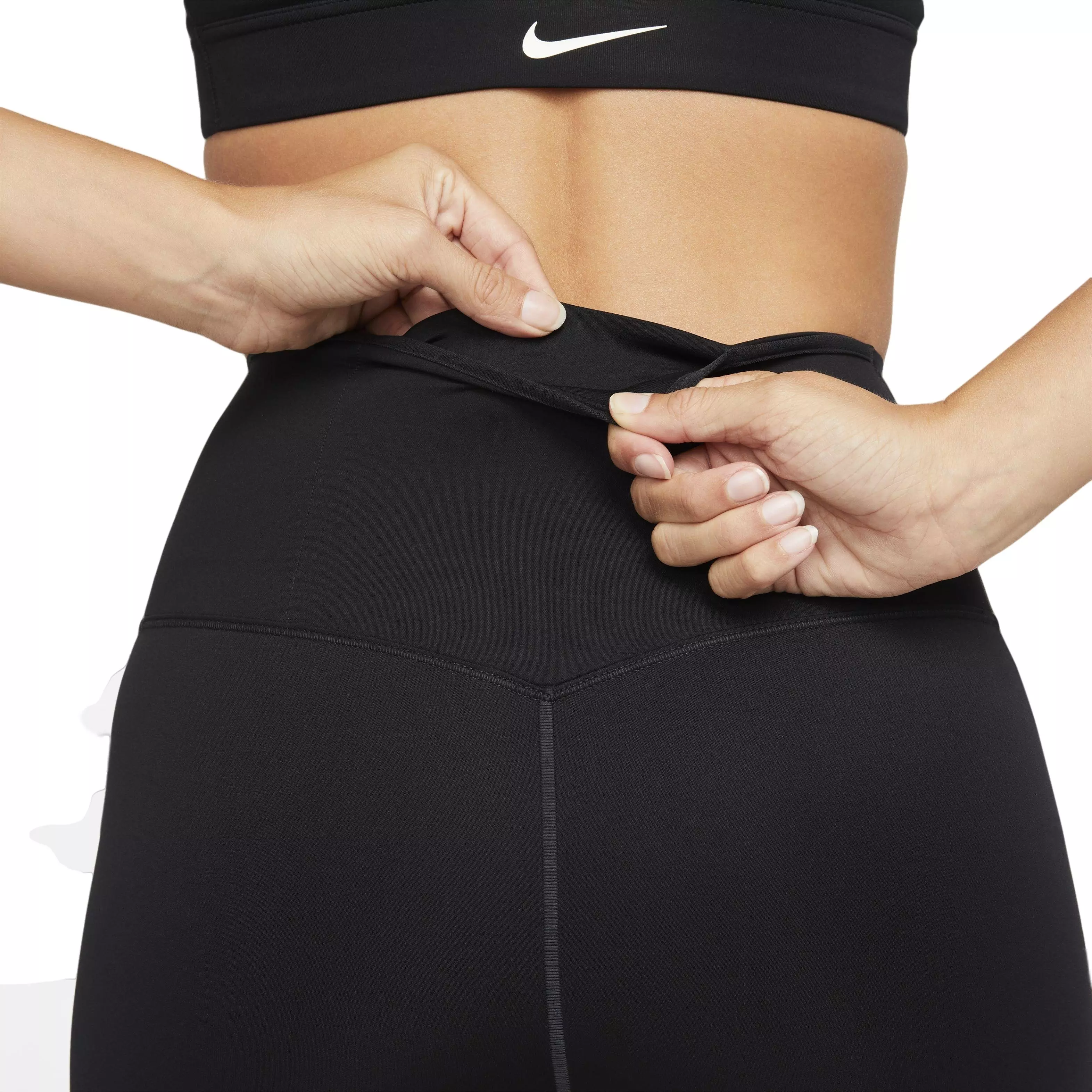 Nike Women's Dri-FIT Go Firm-Support HW Capri Leggings w/ Pockets-Black - BLACK