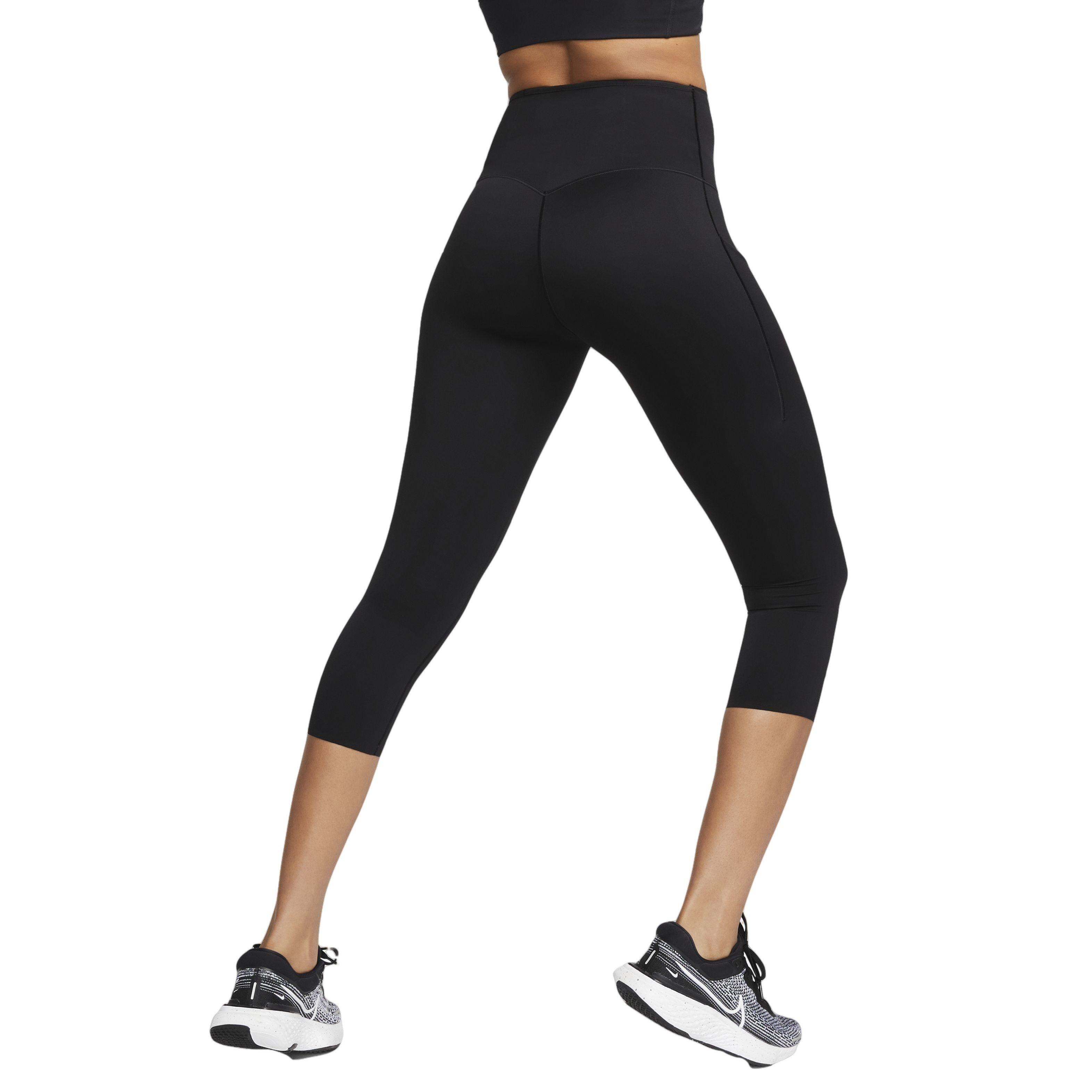 Nike Women's Dri-FIT Go Firm-Support Hight-Waisted Cropped Leggings w/Pockets - BLACK Thumbnail View 2