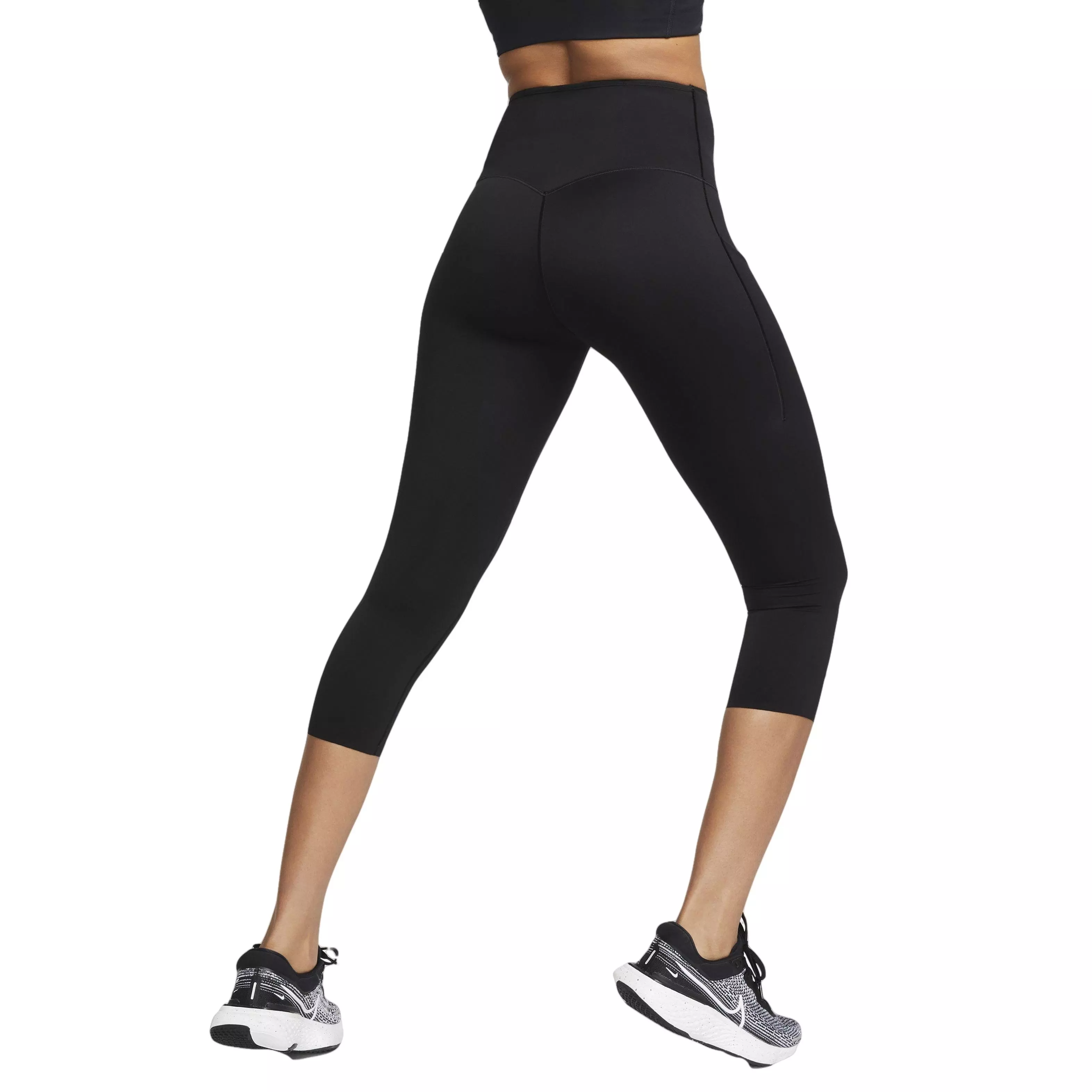 Nike Women's Dri-FIT Go Firm-Support Hight-Waisted Cropped Leggings w/Pockets - BLACK