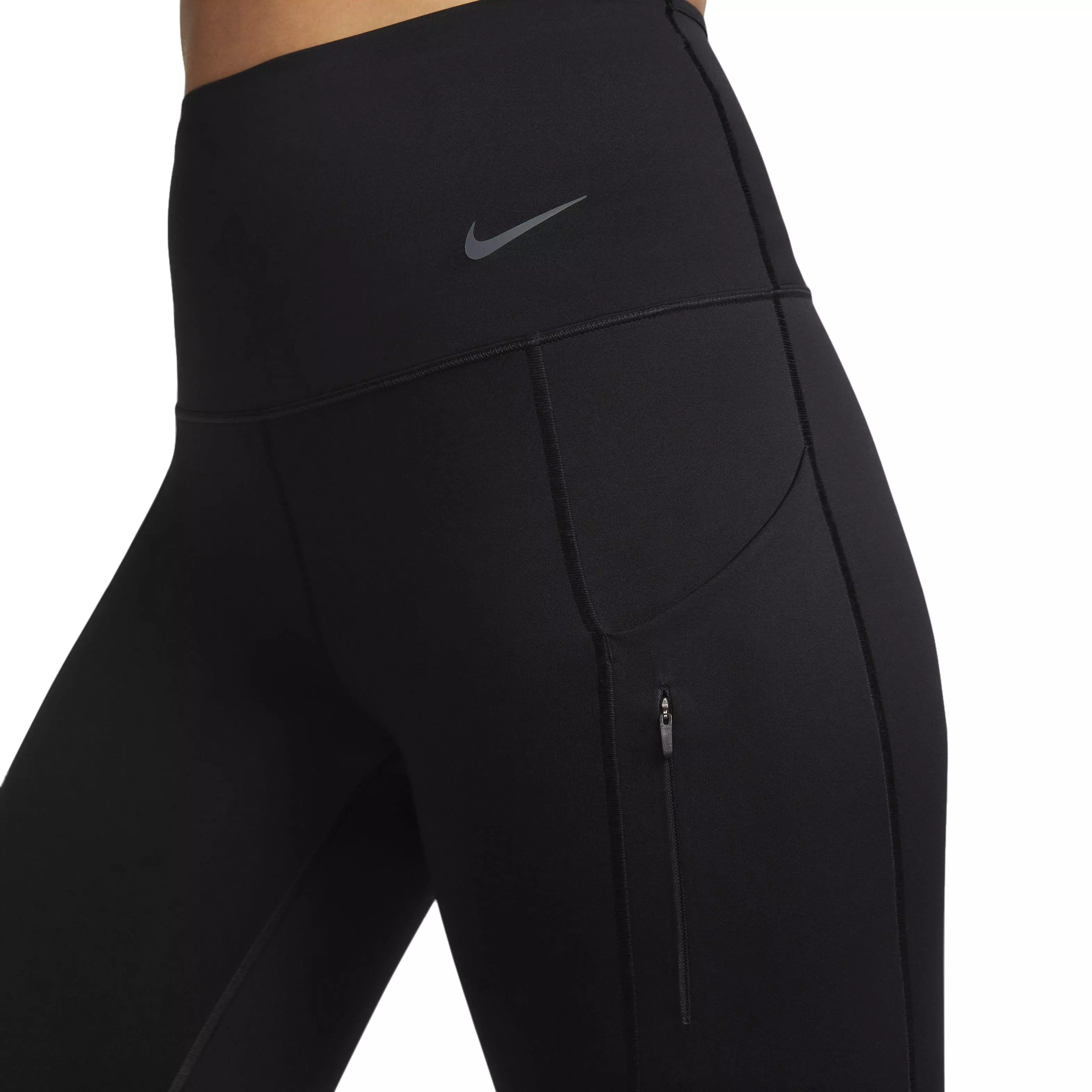 Nike Women's Dri-FIT Go Firm-Support Hight-Waisted Cropped Leggings w/Pockets - BLACK
