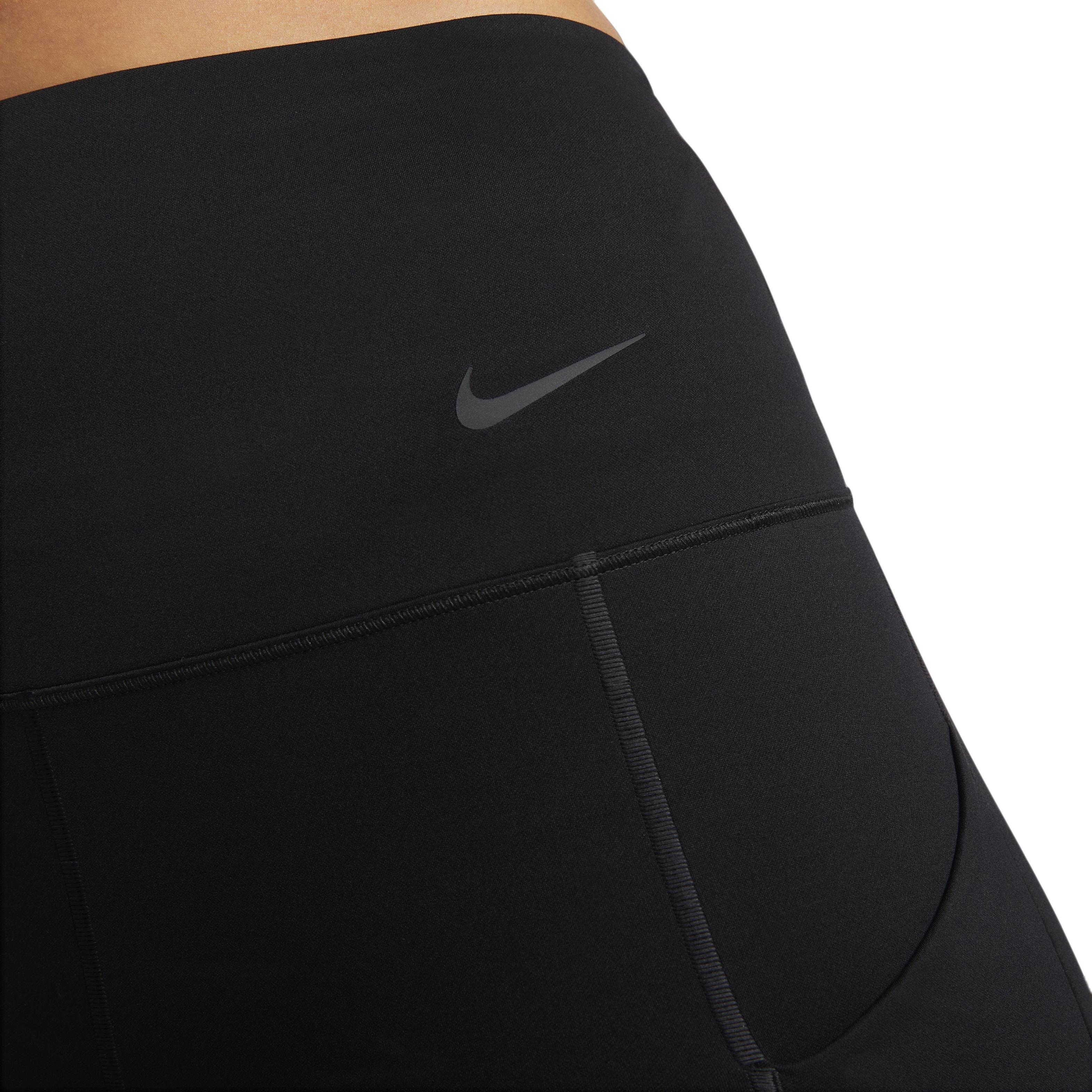 Nike Women's Dri-FIT Go Firm-Support Hight-Waisted Cropped Leggings w/Pockets - BLACK Thumbnail View 5