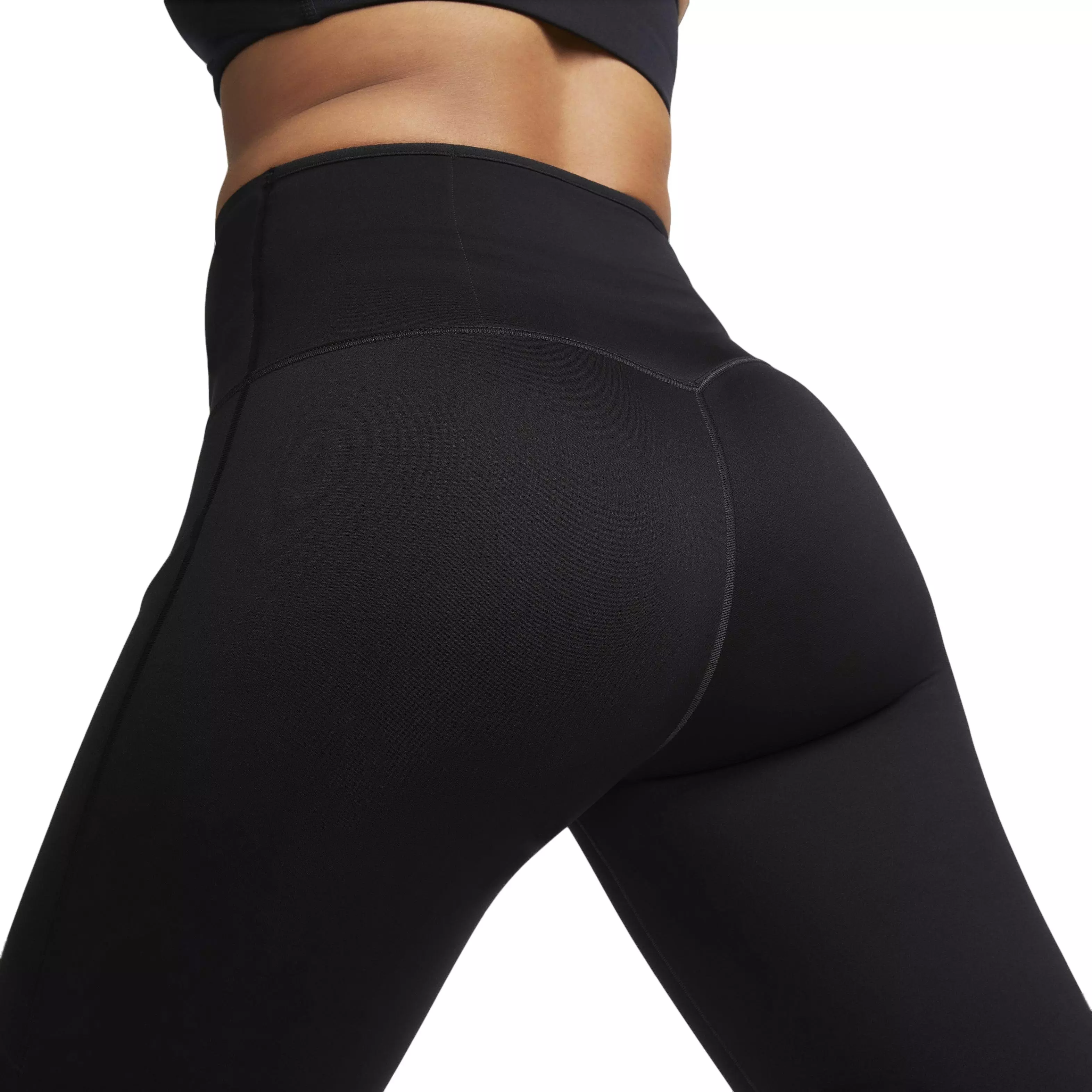Nike Women's Dri-FIT Go Firm-Support Hight-Waisted Cropped Leggings w/Pockets - BLACK