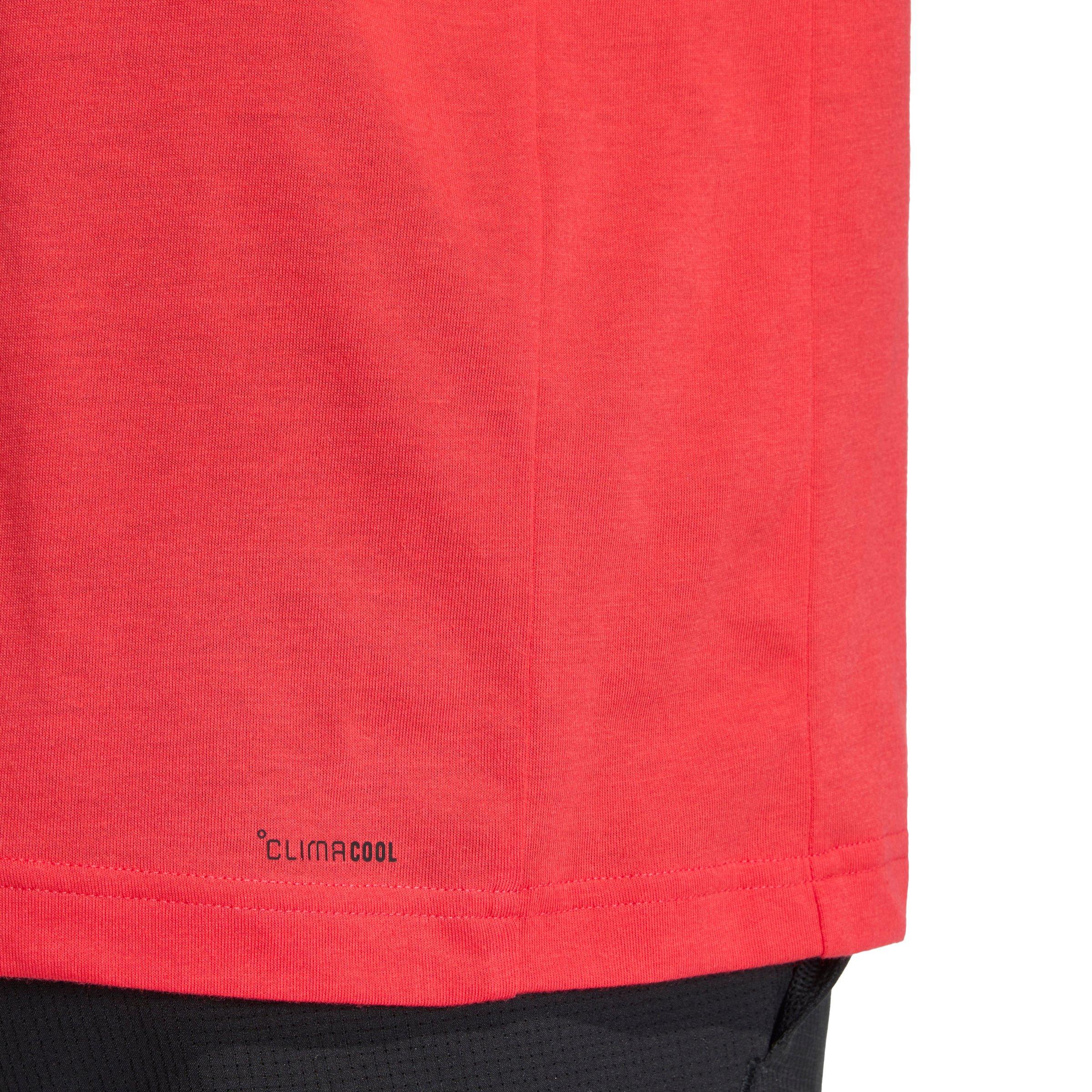 adidas Men's Workout Essentials FeelReady T-Shirt - Red - RED Thumbnail View 4