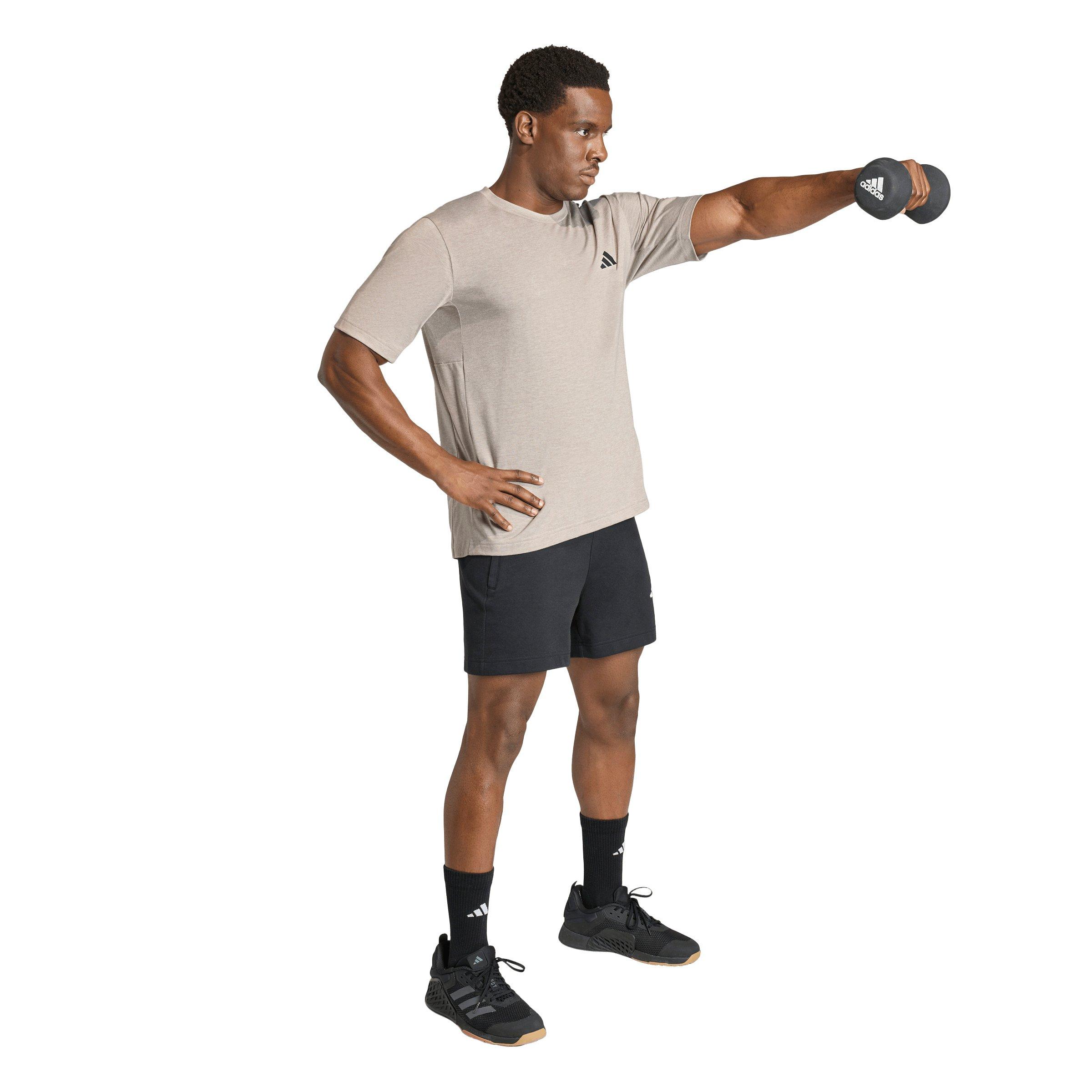 adidas Men's Workout Essentials FeelReady T-Shirt - Grey - GREY Thumbnail View 5