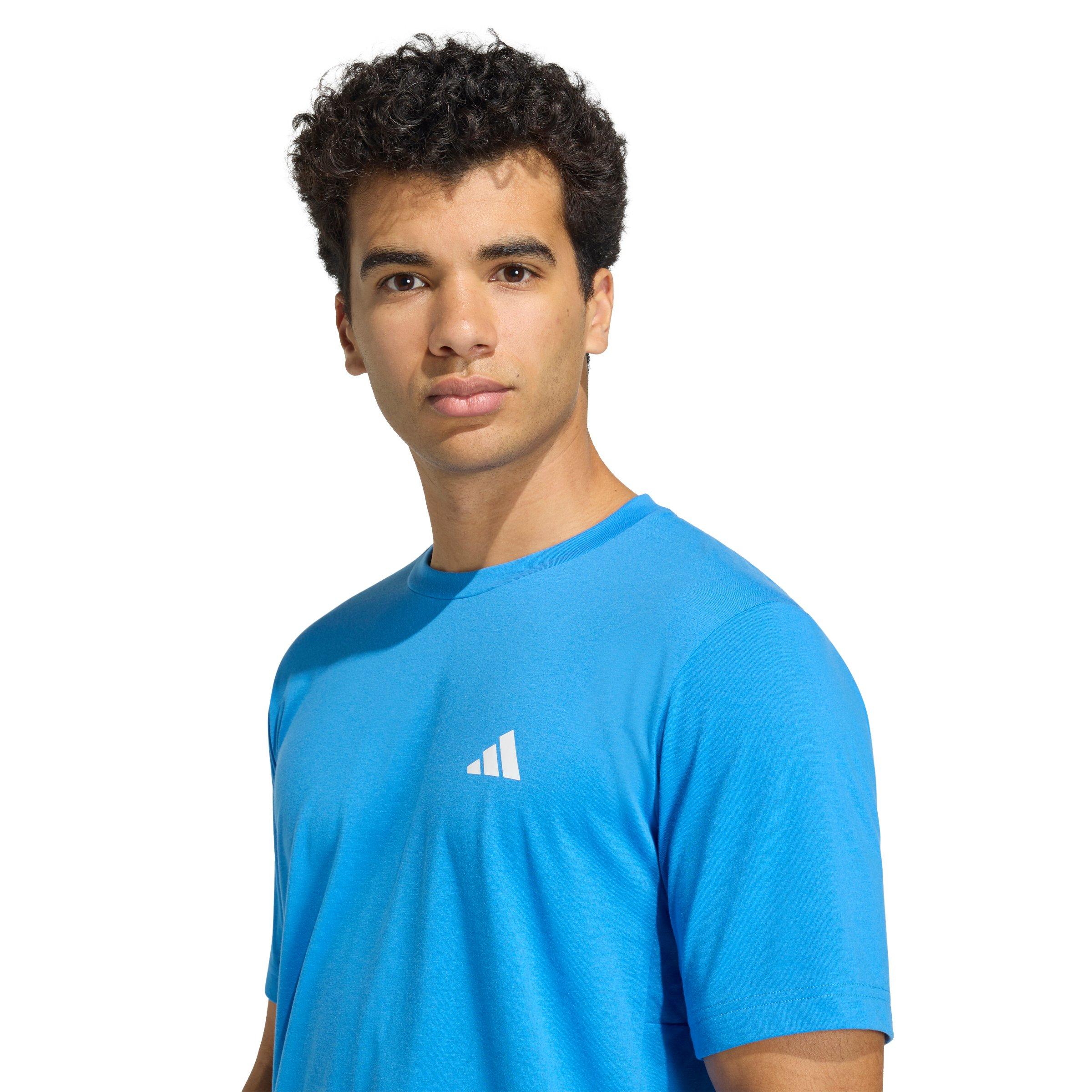 adidas Men's Workout Essentials FeelReady T-Shirt - Blue - BLUE Thumbnail View 3