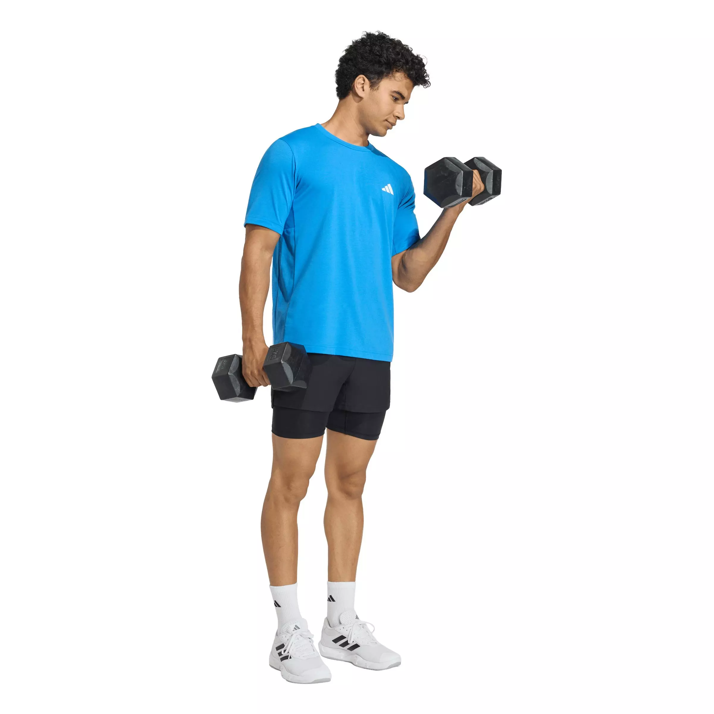 adidas Men's Workout Essentials FeelReady T-Shirt - Blue - BLUE