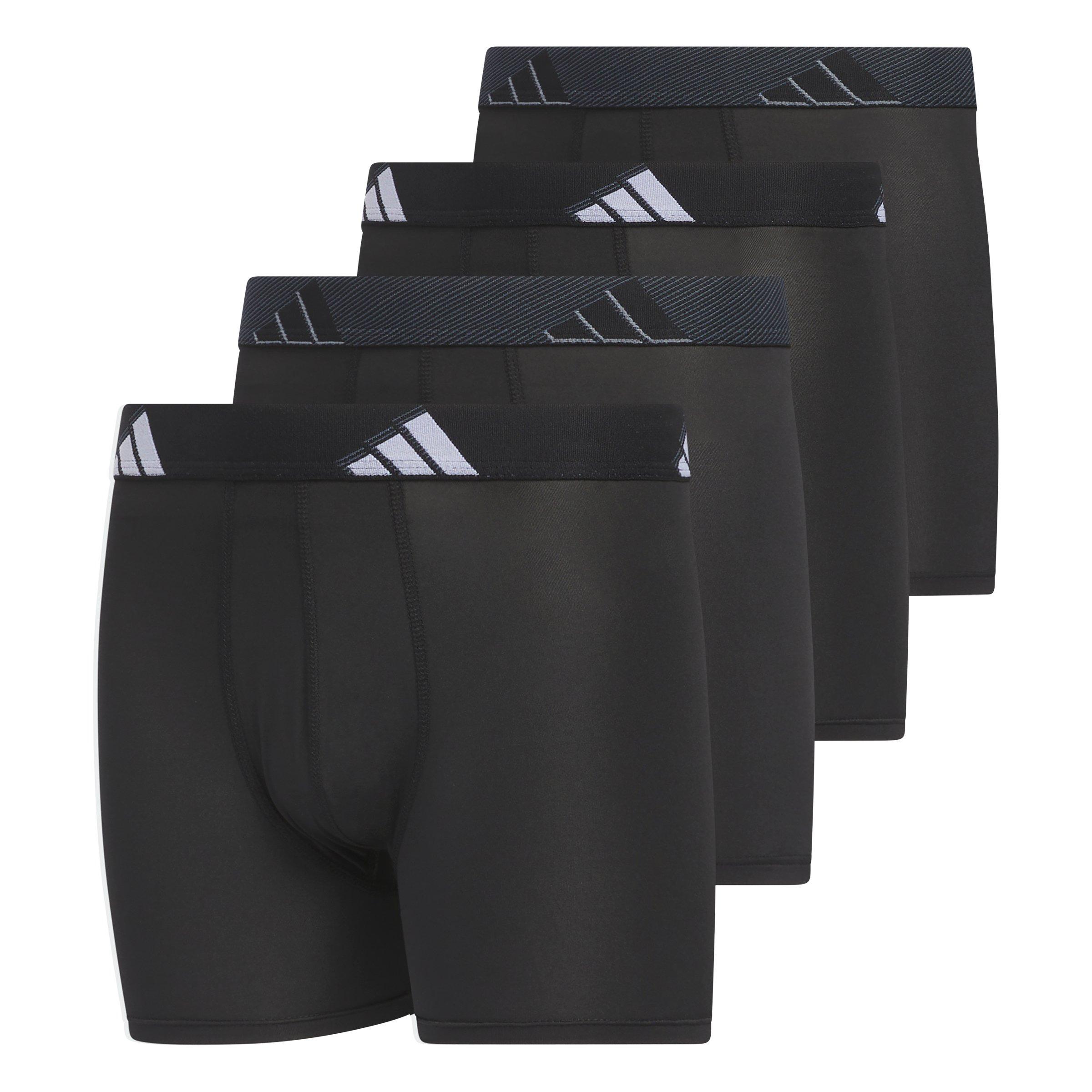 adidas Boys' Microfibre 4-Pack Black/Onix/Grey Boxer Brief