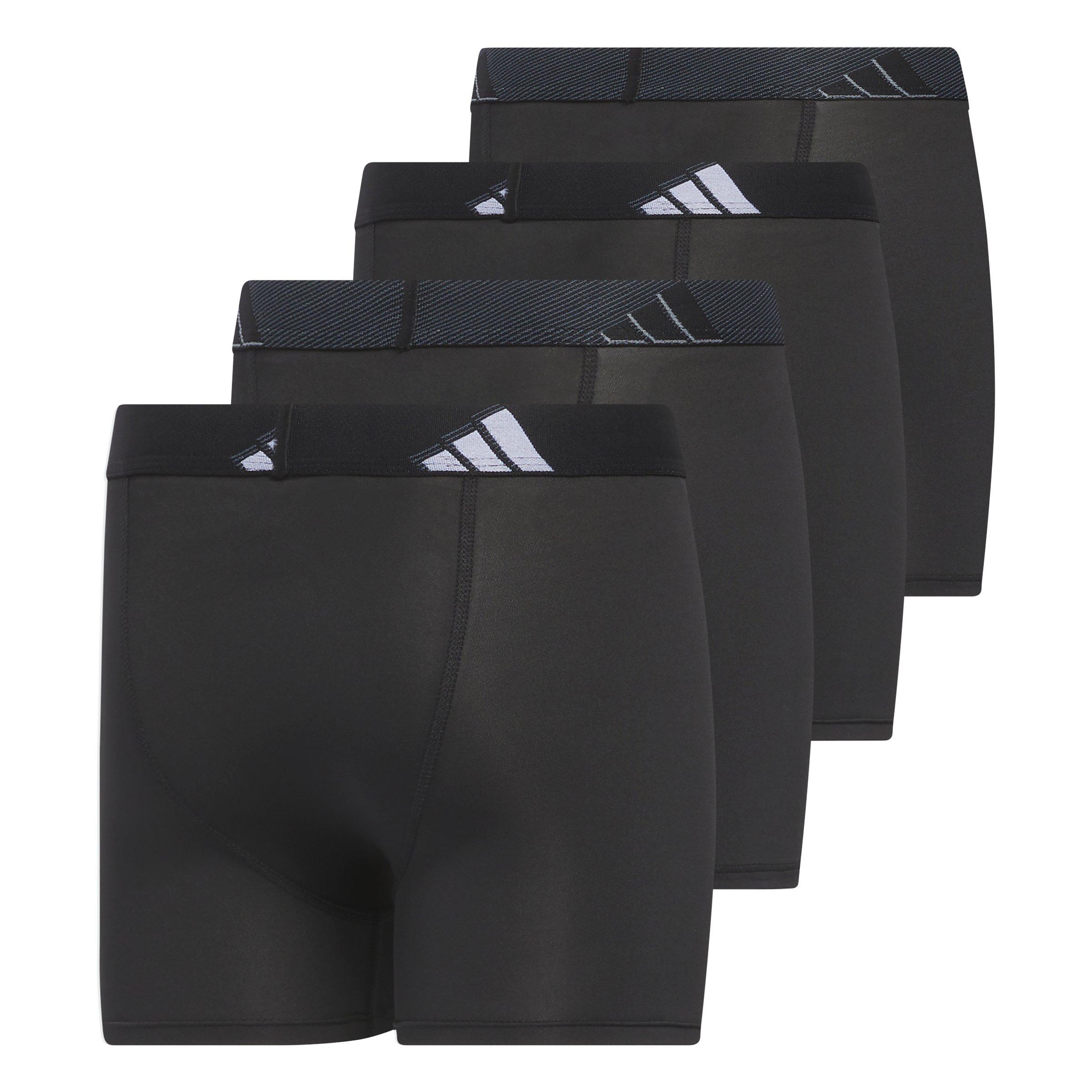 adidas Boys' Microfibre 4-Pack Black/Onix/Grey Boxer Brief