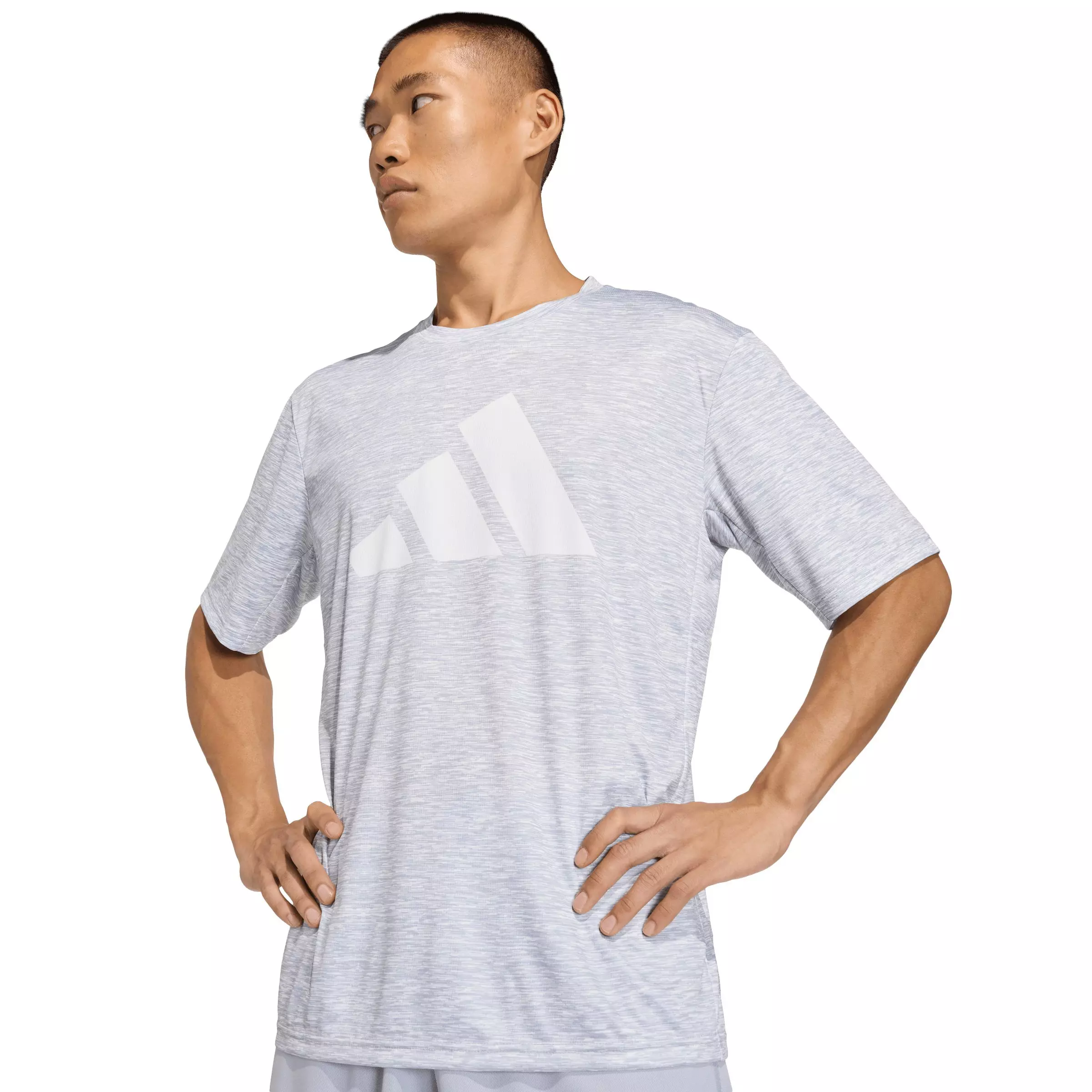 adidas Men's Workout Essentials Brandlove T-Shirt - Grey - GREY