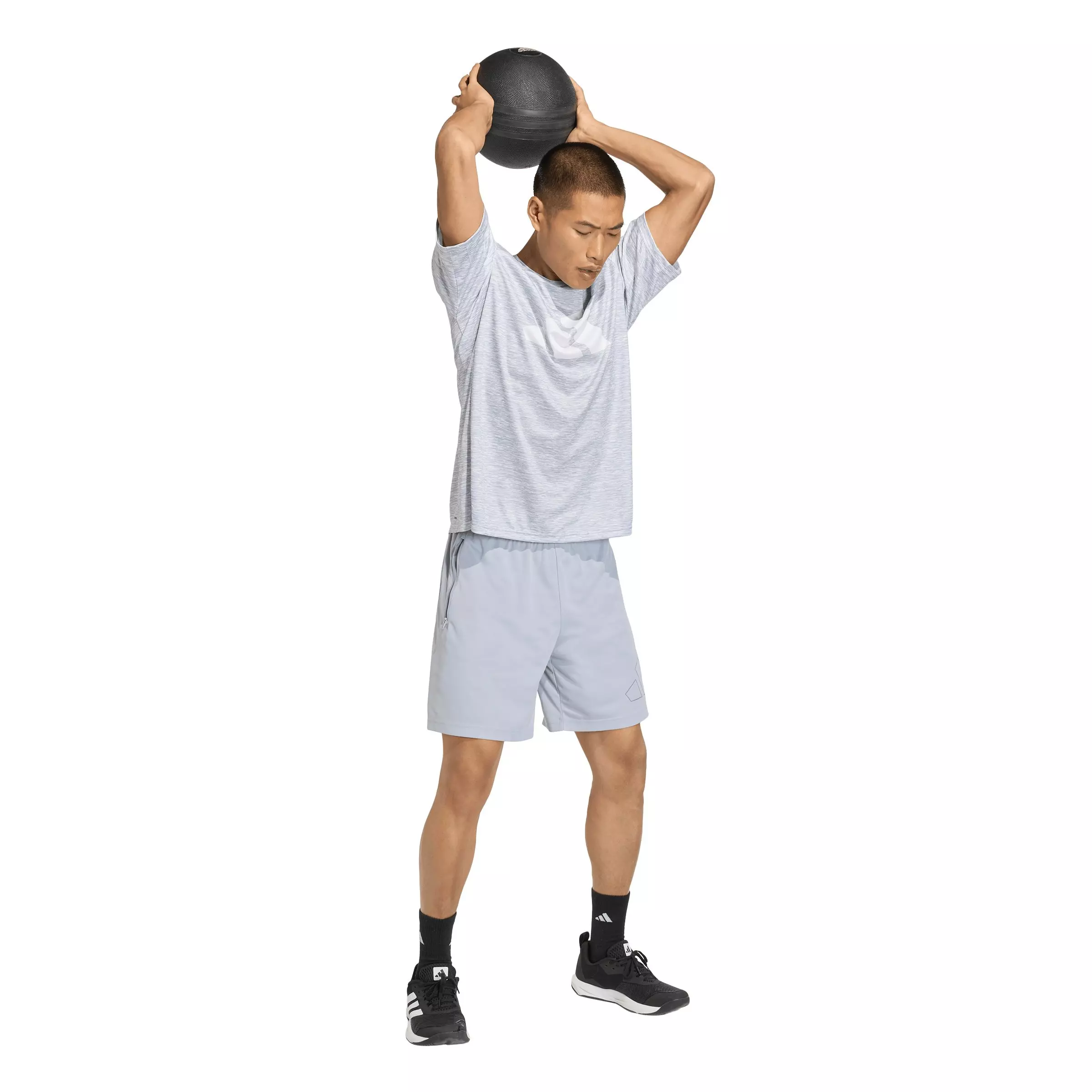 adidas Men's Workout Essentials Brandlove T-Shirt - Grey - GREY