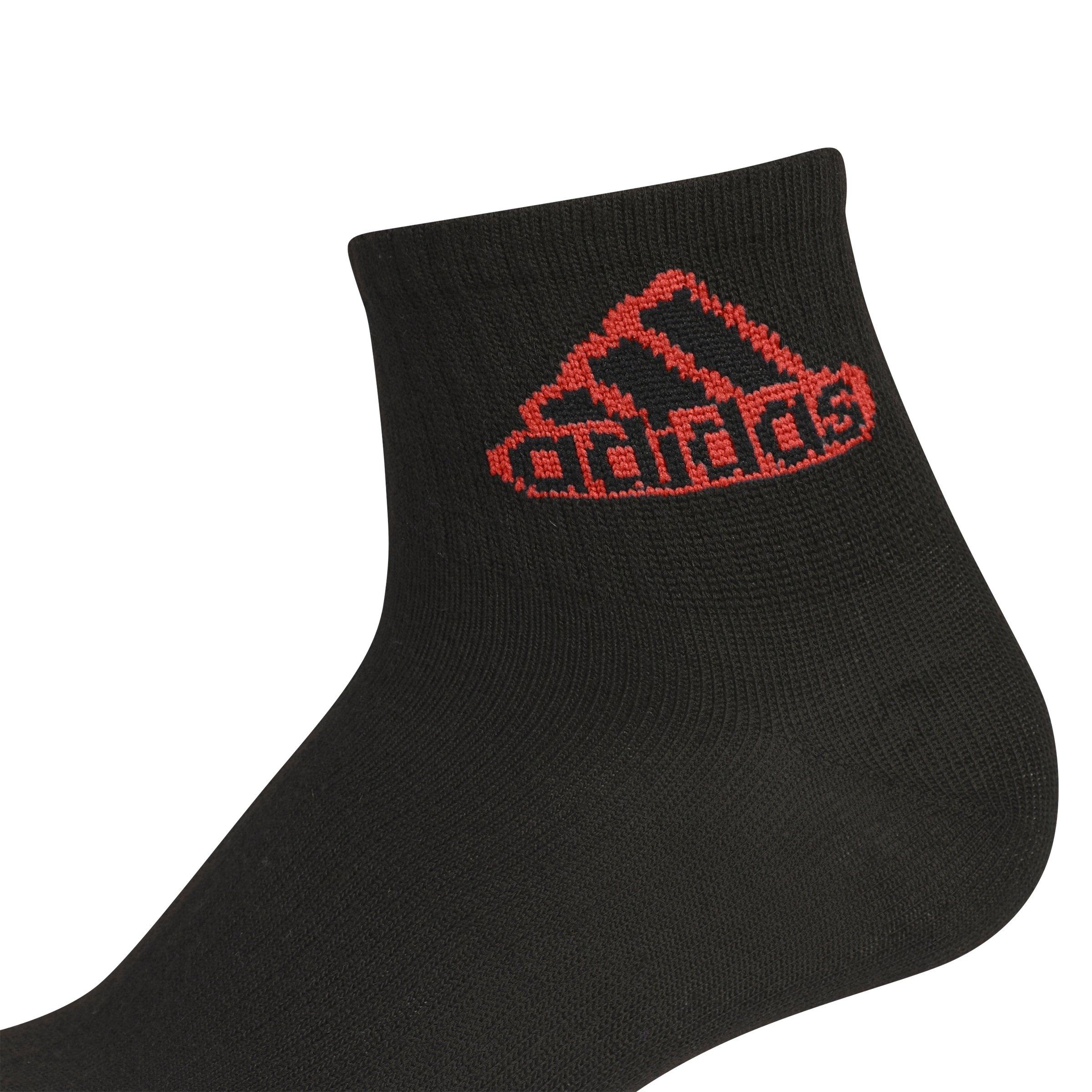 adidas Kids' Superlite Classic 6-Pack Quarter Black Socks