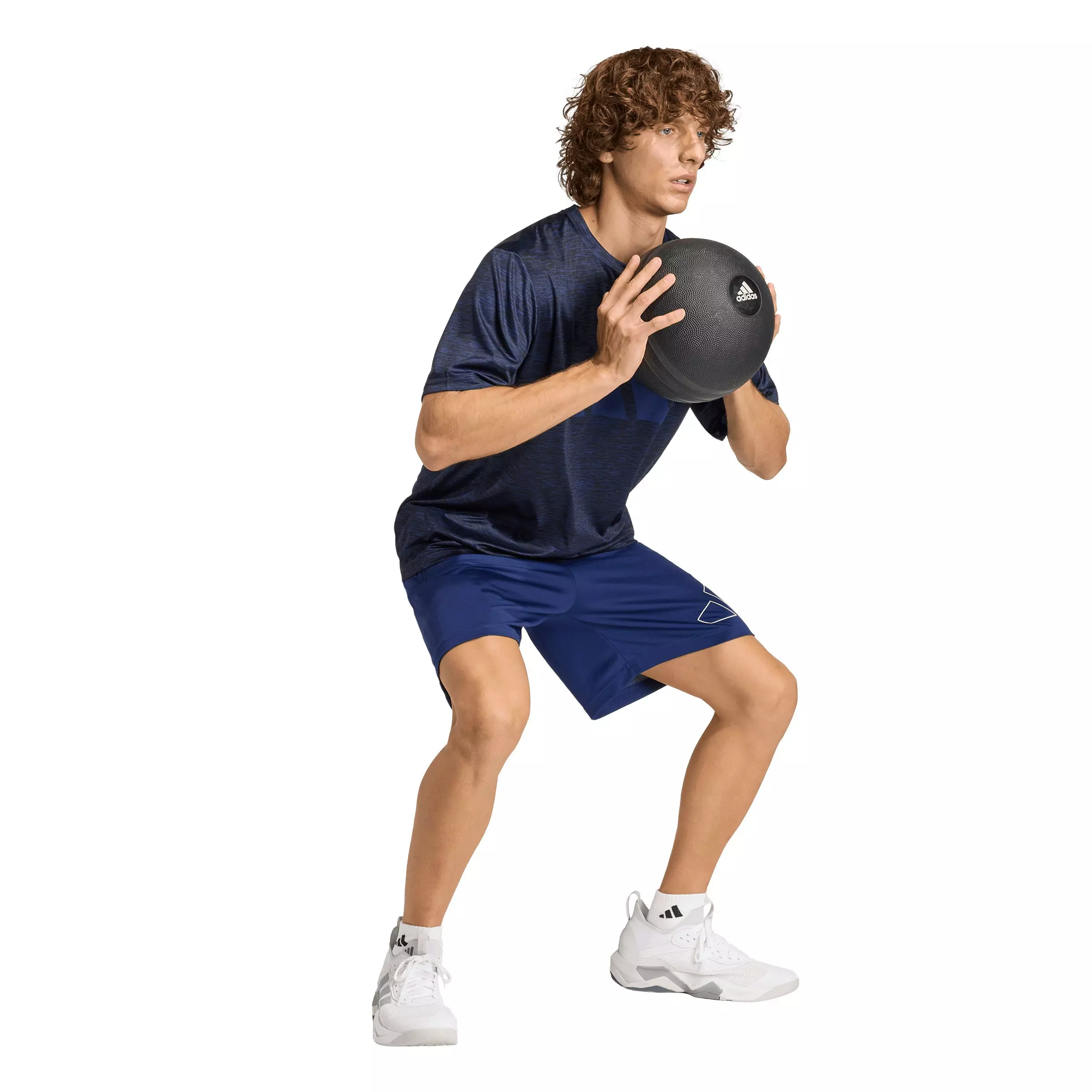 adidas Men's Workout Essentials Brandlove T-Shirt - Dark Blue - DARK BLUE