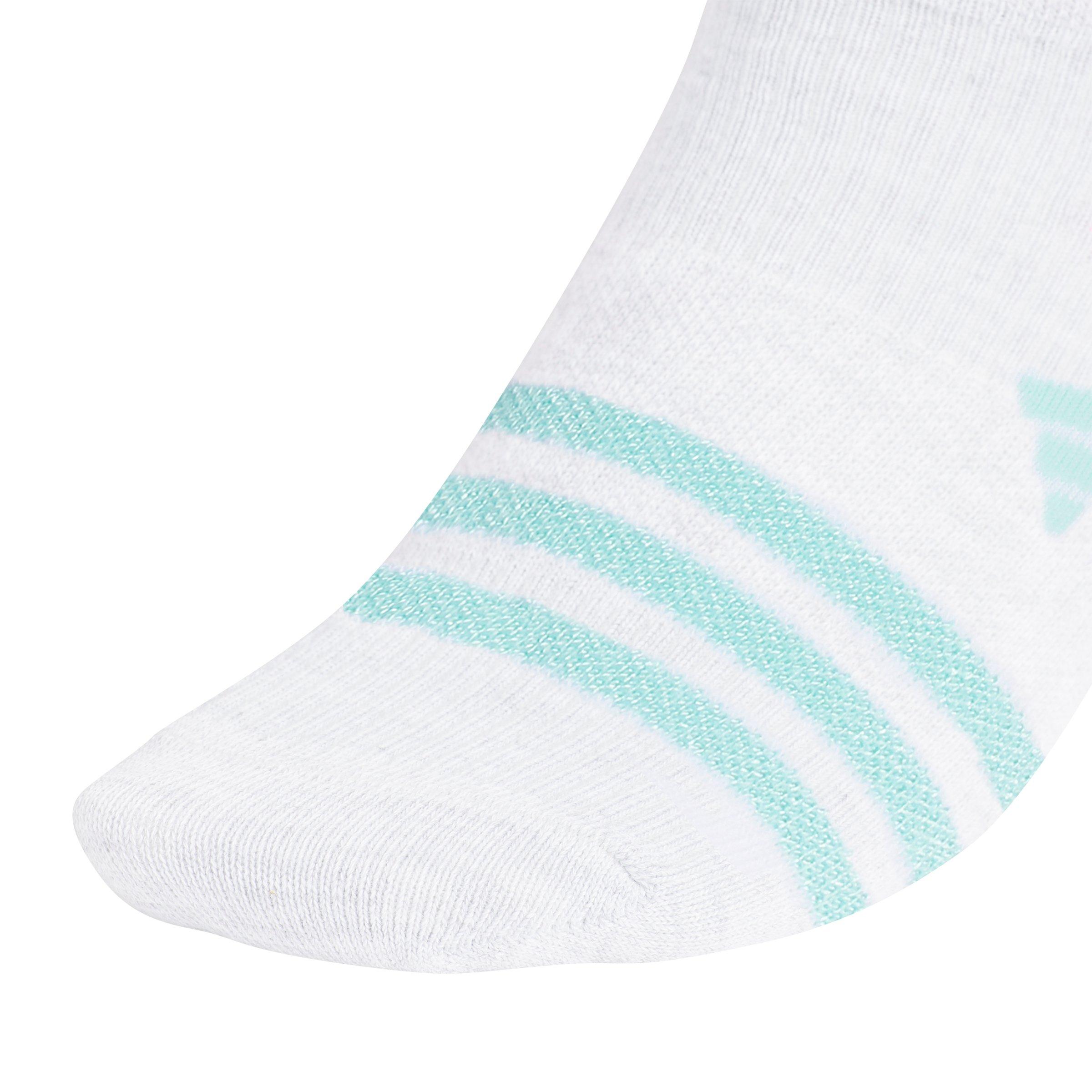 adidas Kids' Superlite 3.0 6-Pack No-Show Grey/Black/White Socks