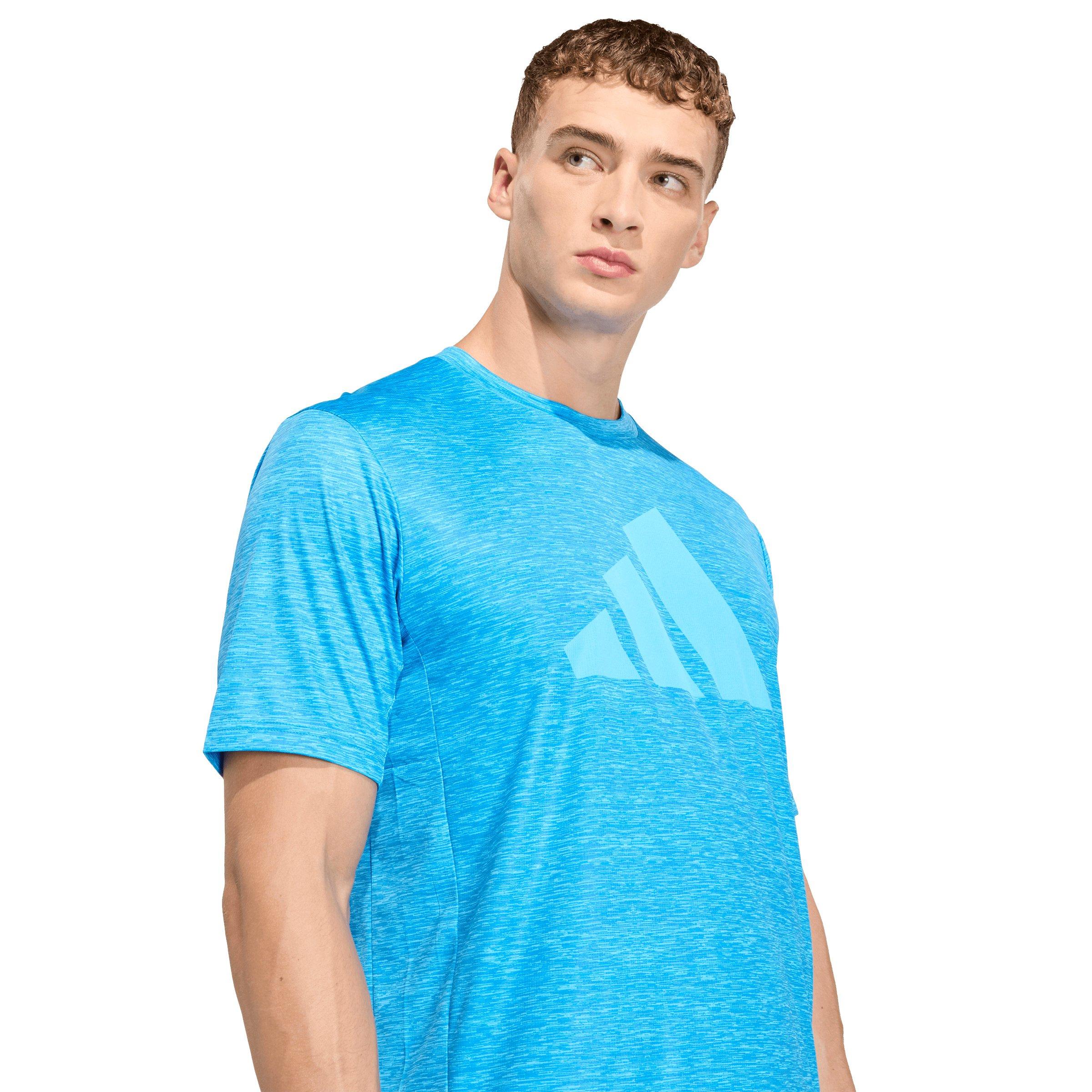 adidas Men's Workout Essentials Brandlove T-Shirt - Blue - BLUE Thumbnail View 3