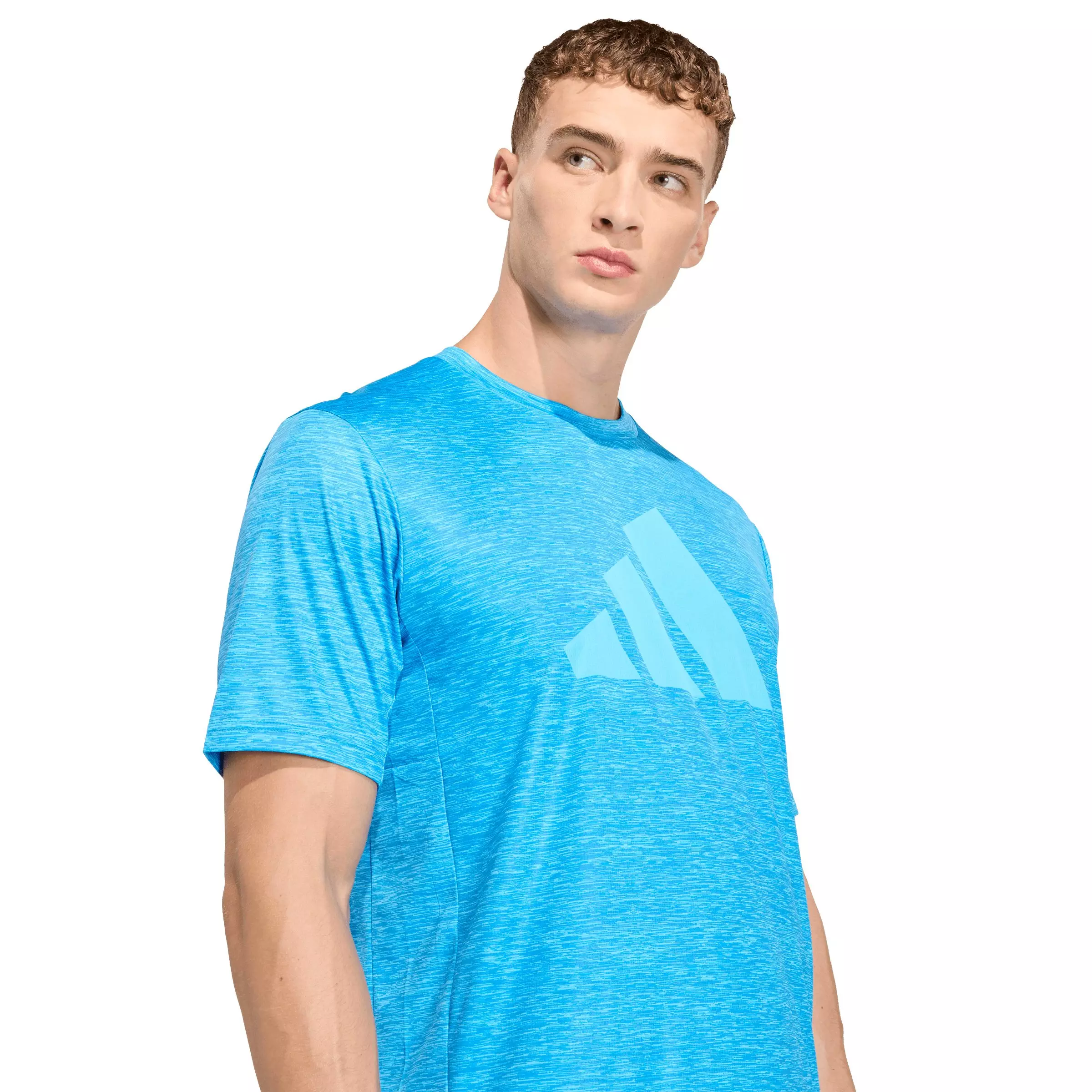 adidas Men's Workout Essentials Brandlove T-Shirt - Blue - BLUE