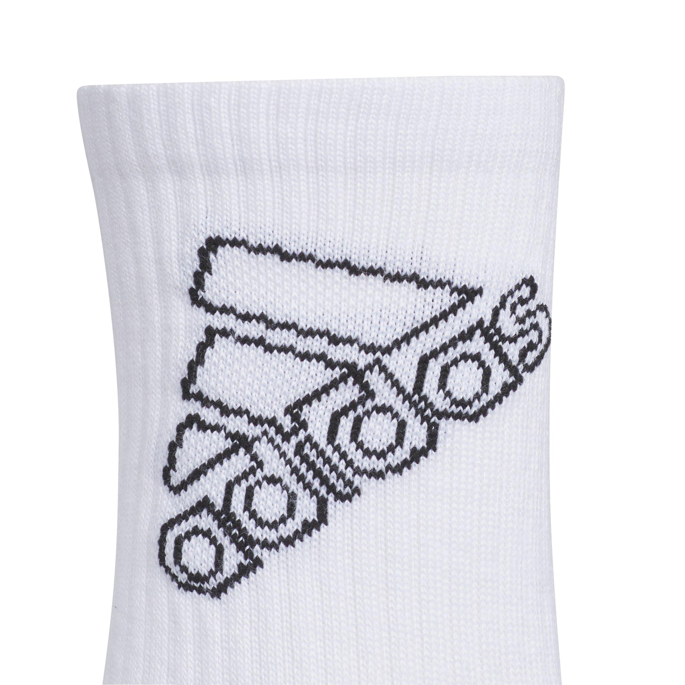 adidas Kids' Cushioned Mixed 2.0 6-Pack White/Black Crew Socks