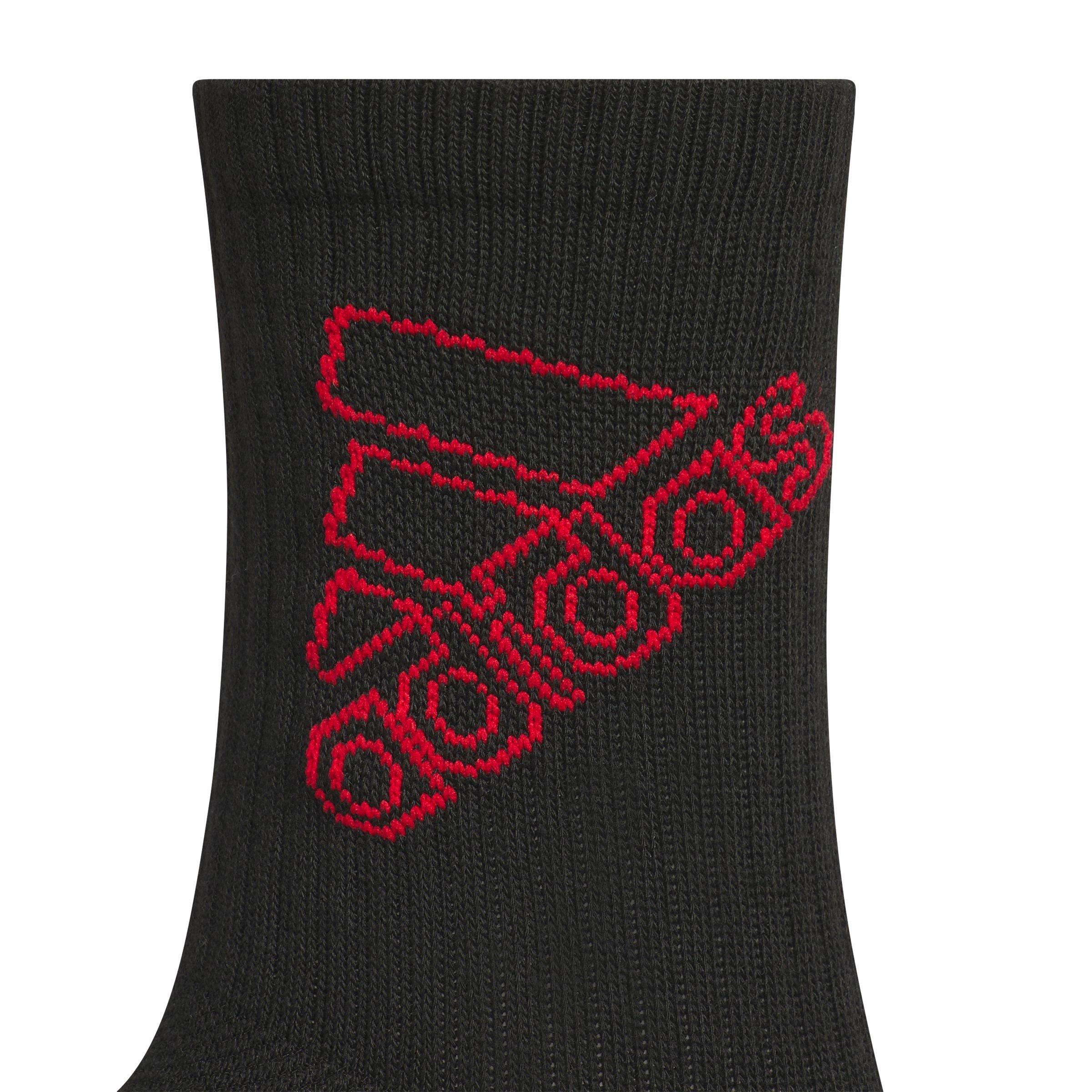 adidas Kids' Cushioned Mixed 2.0 6-Pack Red/Black/Grey Crew Socks