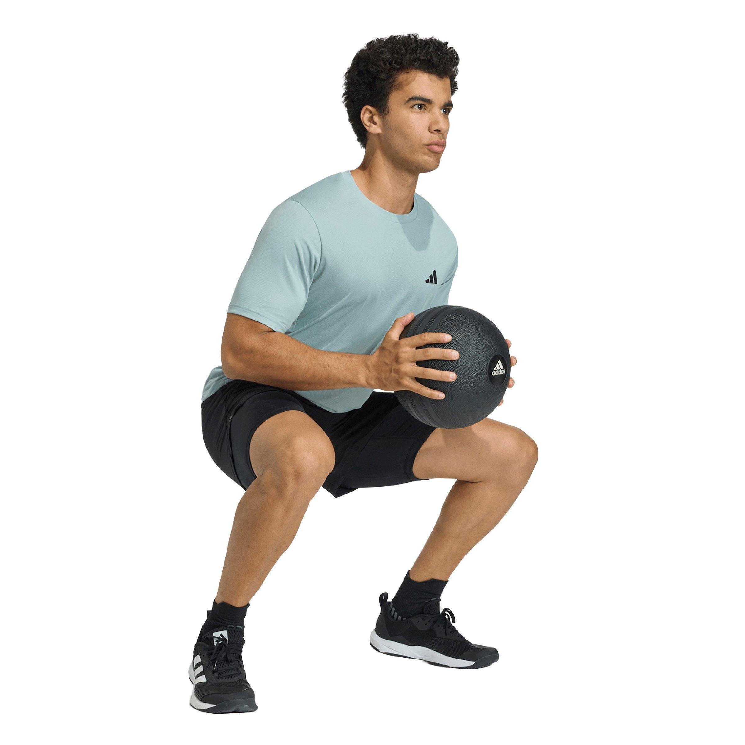 adidas Men's Workout Essentials Base T-Shirt - Green - GREEN Thumbnail View 5