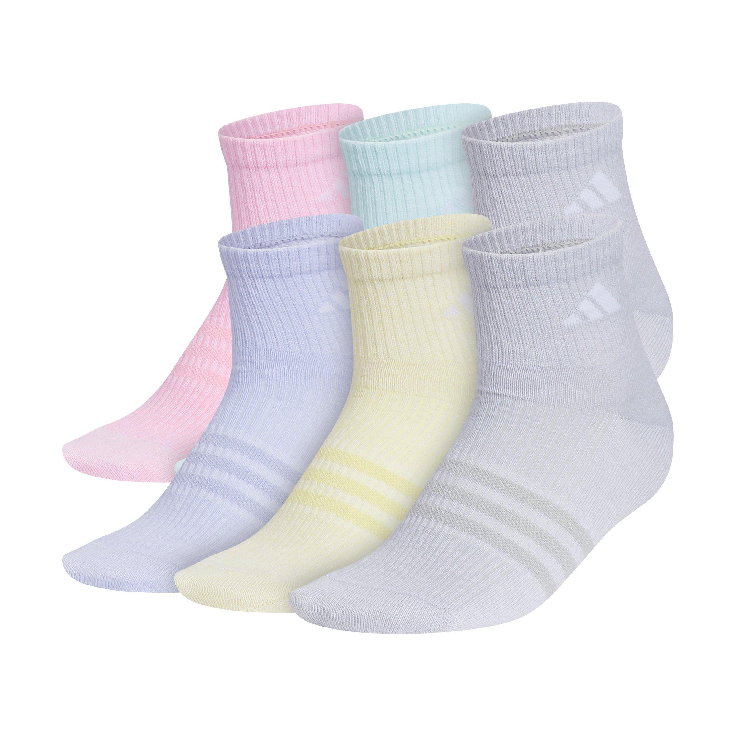adidas Kids' Superlite 3.0 6-Pack Quarter Multi Color Socks