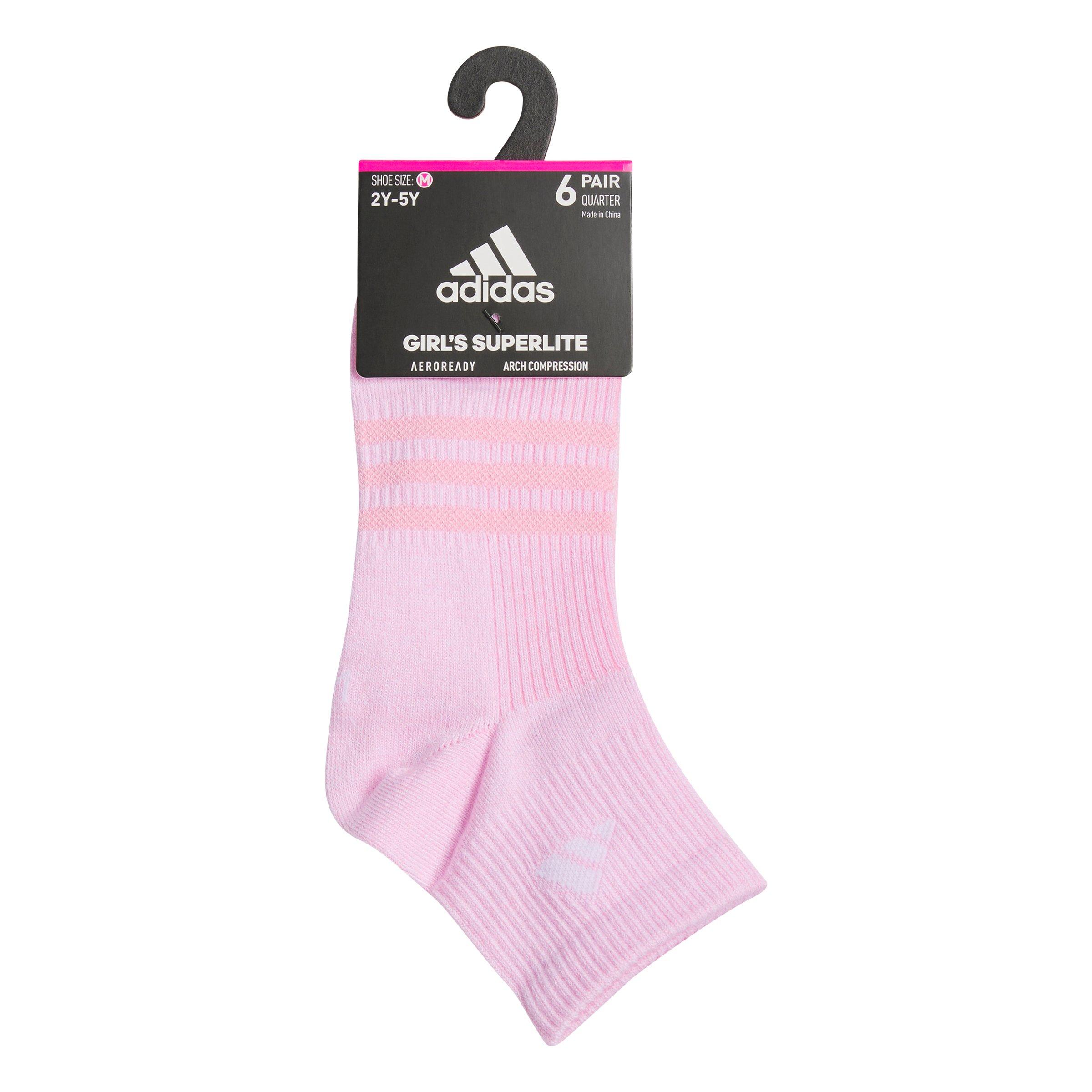 adidas Kids' Superlite 3.0 6-Pack Quarter Multi Color Socks