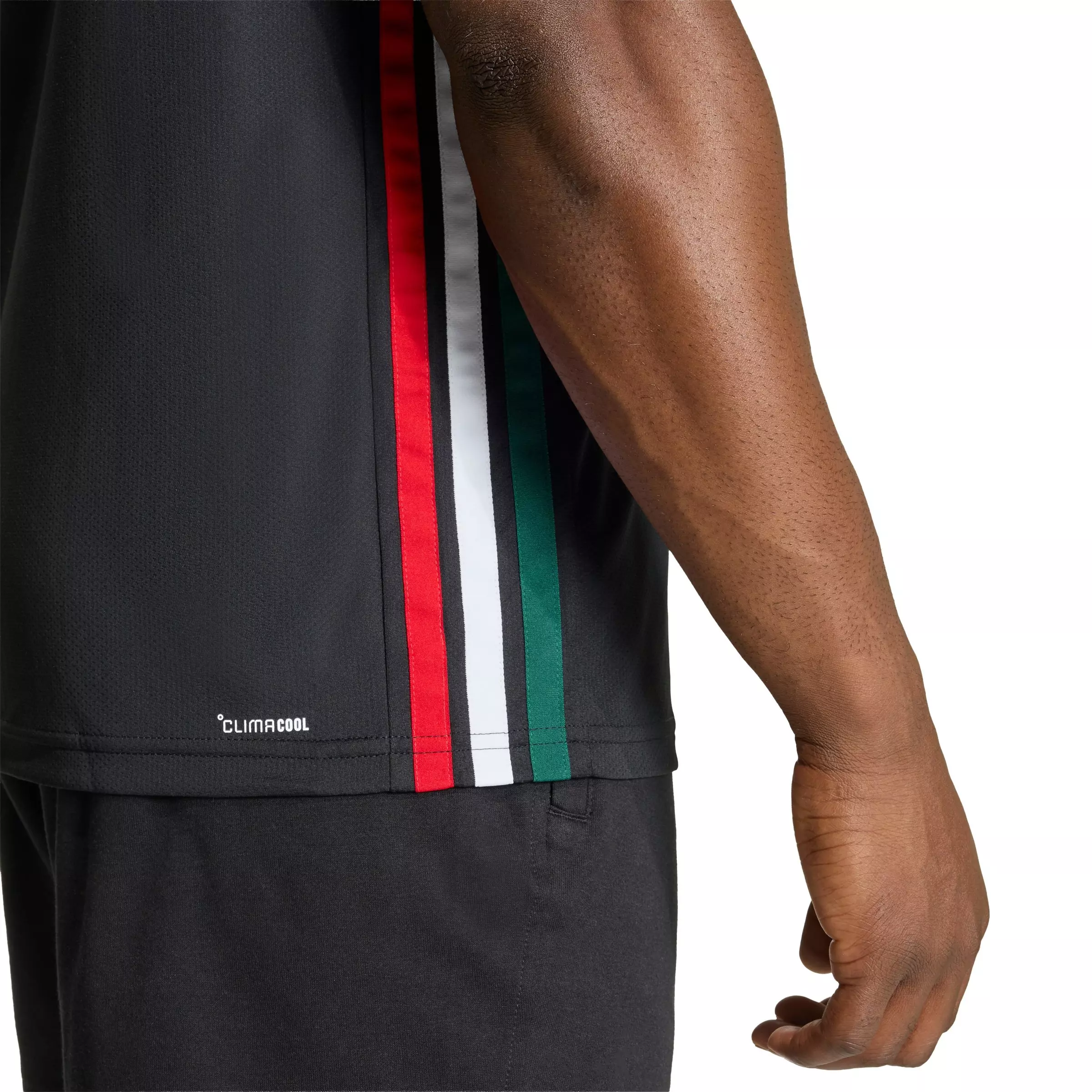 adidas Men's Workout Essentials Base 3-Stripes T-Shirt - Black/Green - BLACK/GREEN