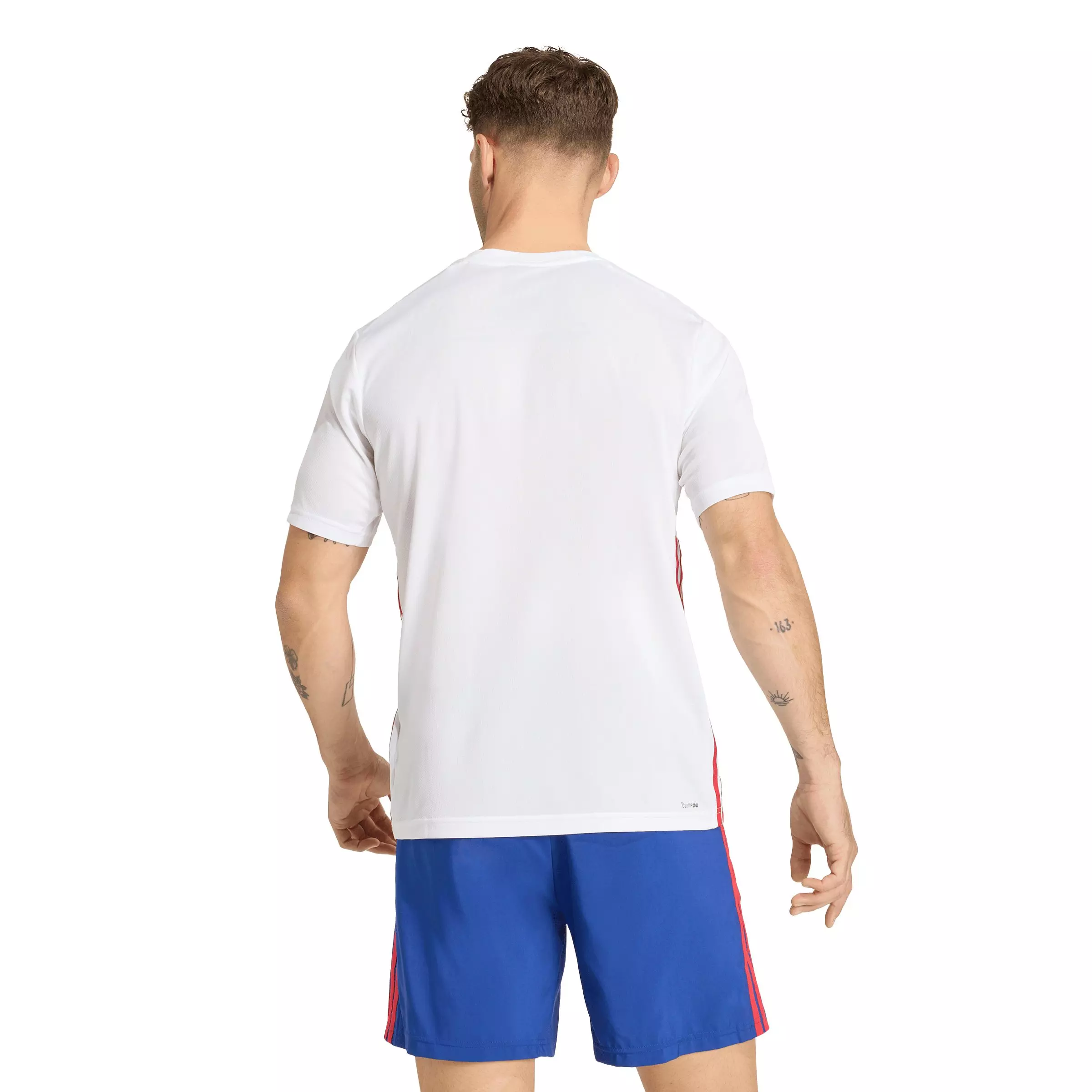adidas Men's Workout Essentials Base 3-Stripes T-Shirt - White/Red - WHITE/RED