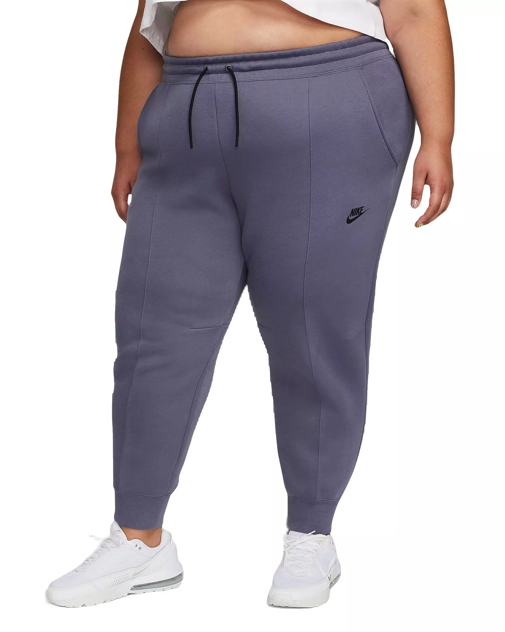 Nike Women's Sportswear Mid-Rise Tech Fleece Joggers - Lt Carbon - LT CARBON