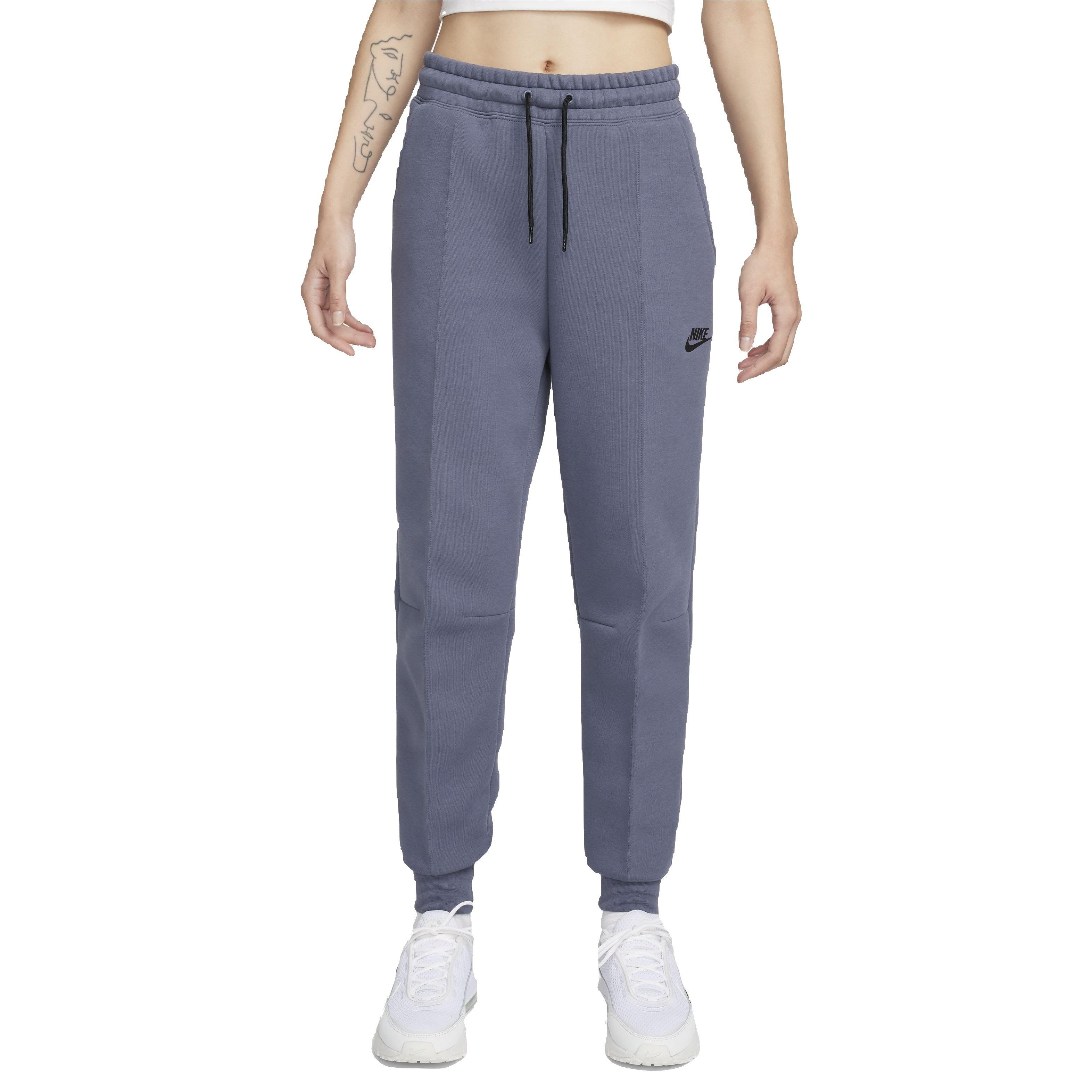 Nike Women's Sportswear Tech Fleece Mid-Rise Ribbed Joggers - DK GREY Thumbnail View 1