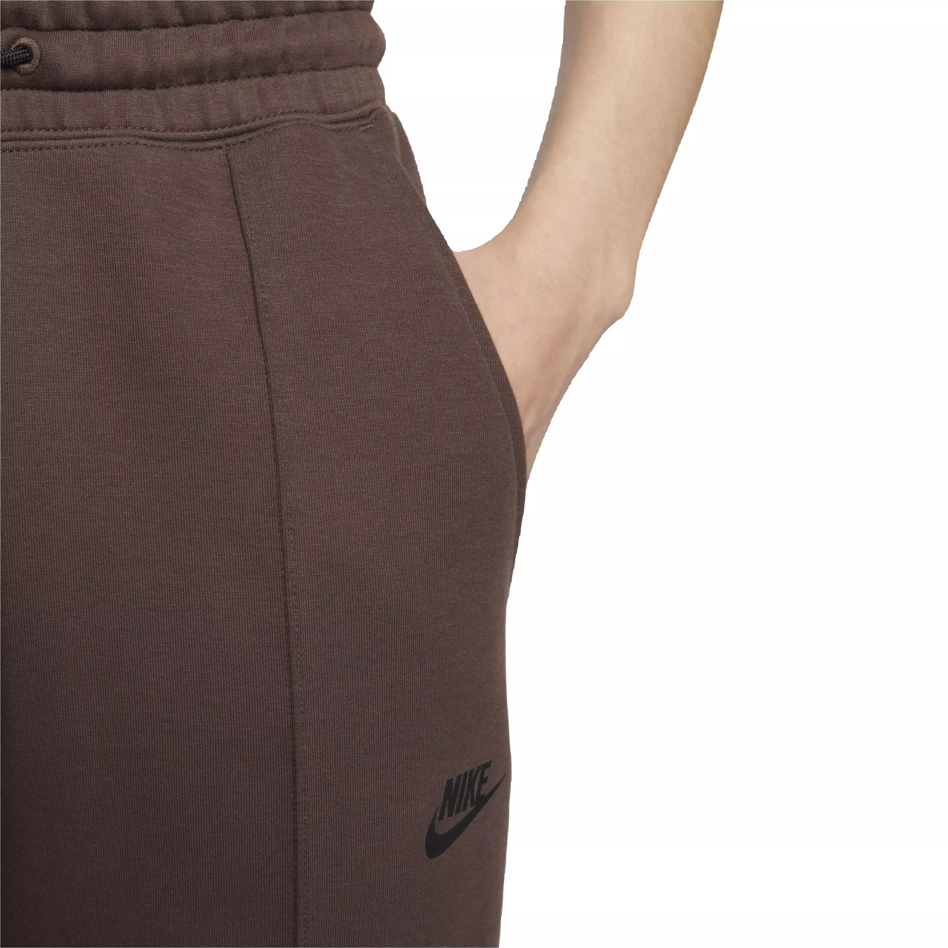 Nike Women's Sportswear Tech Fleece Mid-Rise Ribbed Joggers - BROWN