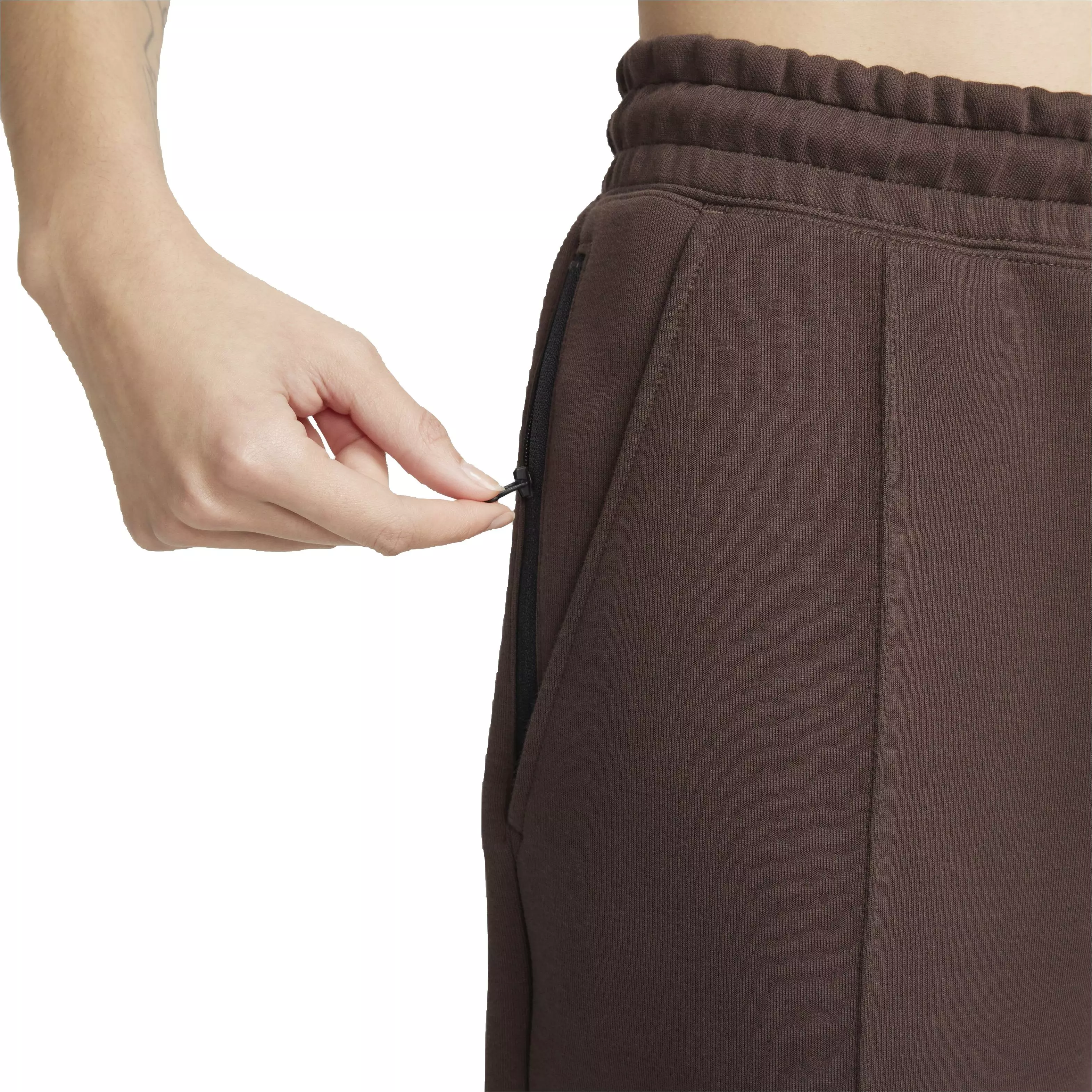 Nike Women's Sportswear Tech Fleece Mid-Rise Joggers - BROWN