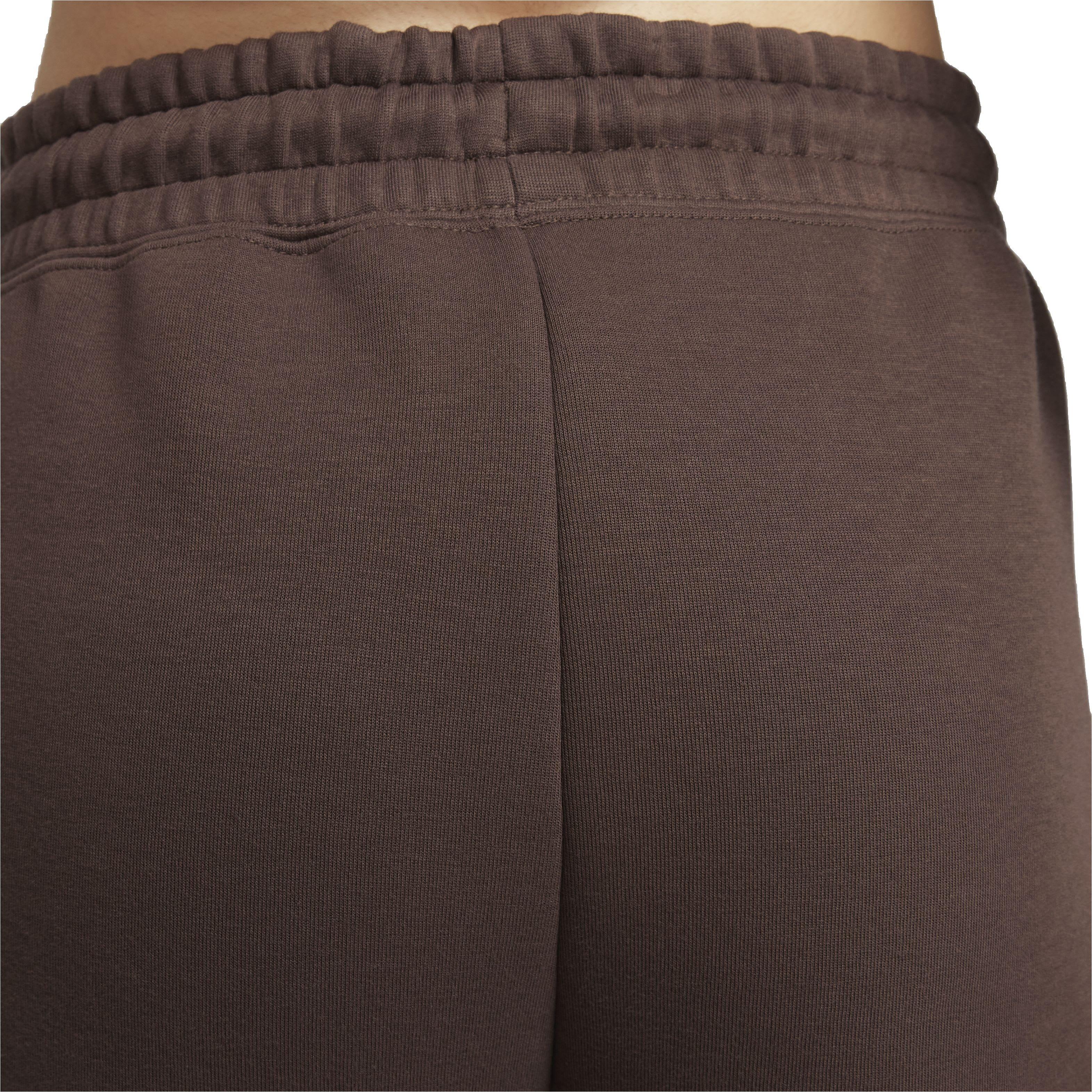 Nike Women's Sportswear Tech Fleece Mid-Rise Ribbed Joggers - BROWN Thumbnail View 7