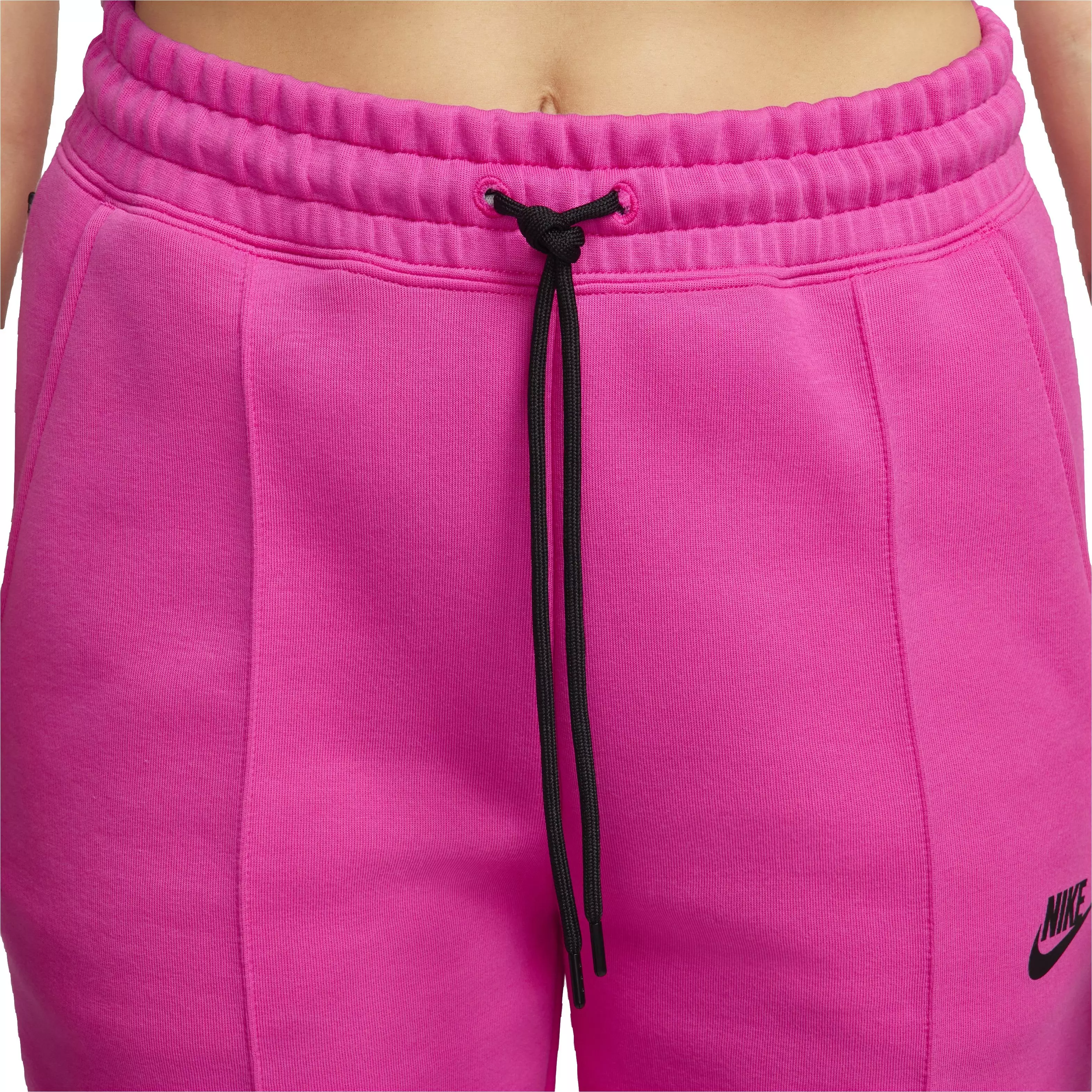 Nike Women's Sportswear Tech Fleece Mid-Rise Ribbed Joggers - PINK