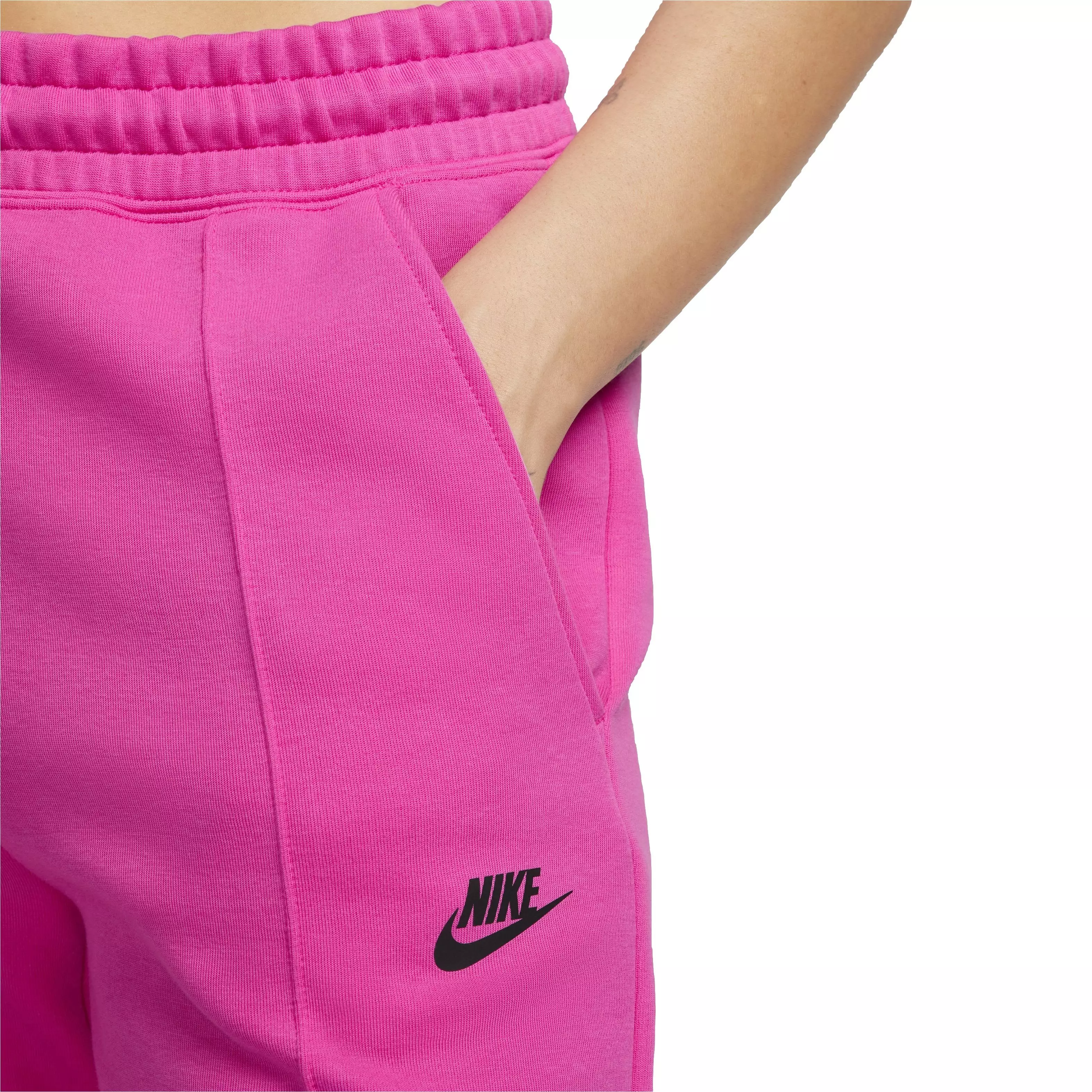 Nike Women's Sportswear Tech Fleece Mid-Rise Ribbed Joggers - PINK