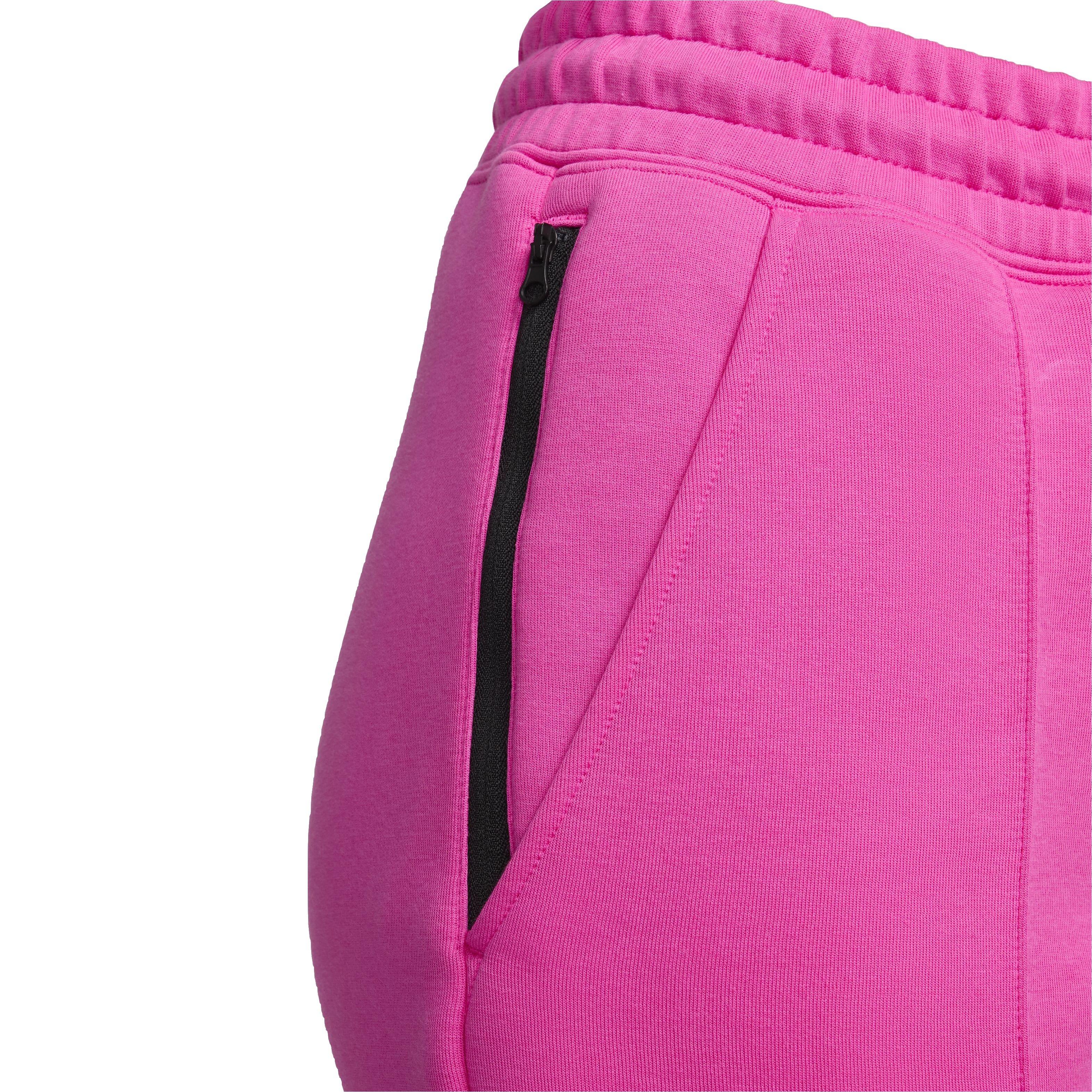 Nike Women's Sportswear Tech Fleece Mid-Rise Ribbed Joggers - PINK Thumbnail View 5