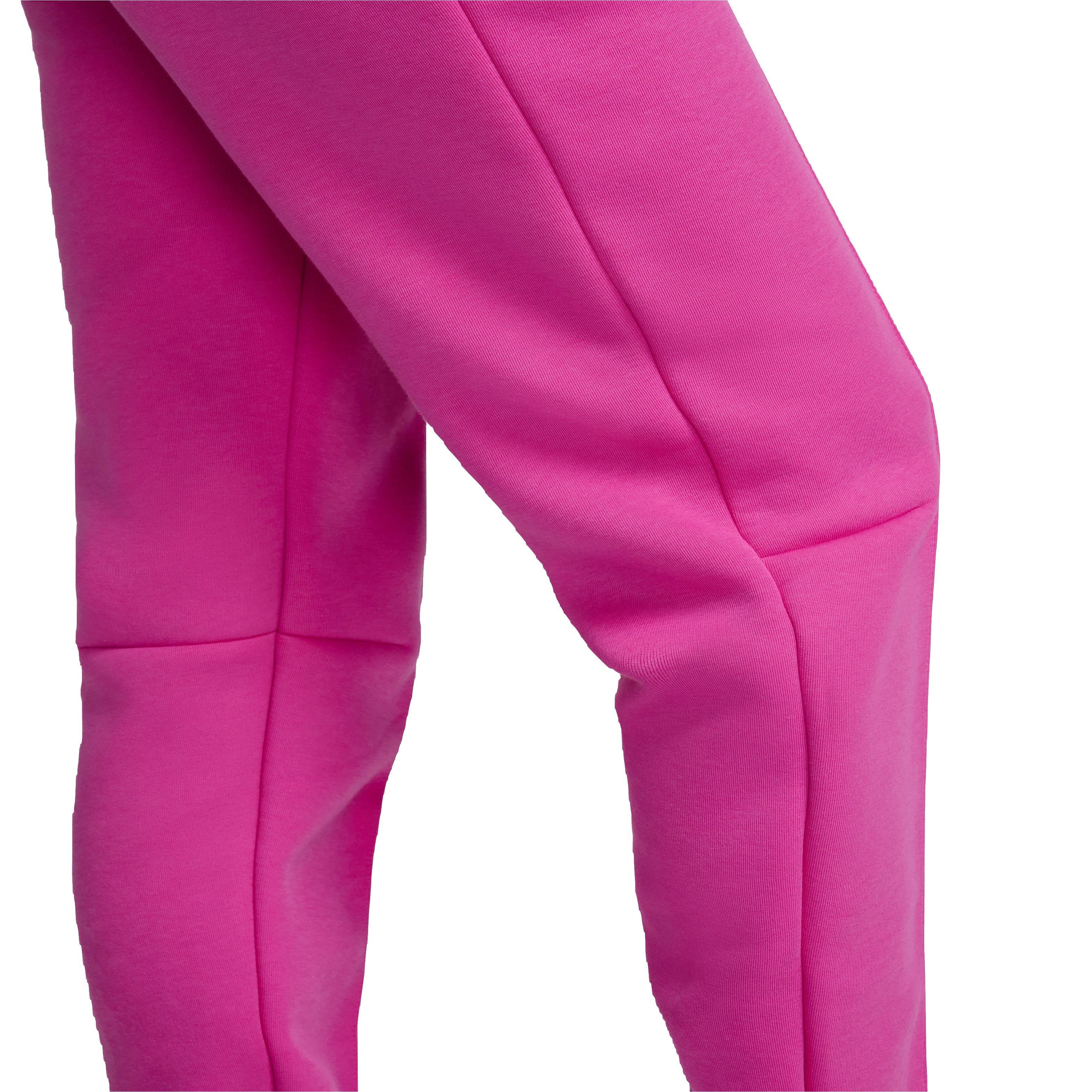 Nike Women's Sportswear Tech Fleece Mid-Rise Ribbed Joggers - PINK Thumbnail View 6
