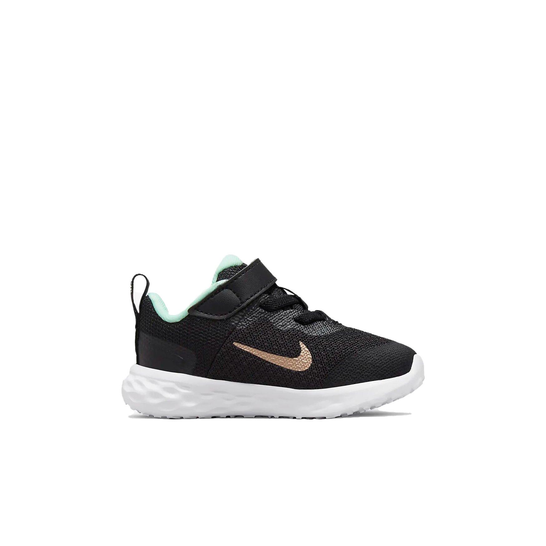 Nike Revolution 6 "Black/Mint Foam/Canyon Purple/Metallic Red Bronze" Infant Boys' Running Shoe - BLACK Thumbnail View 1