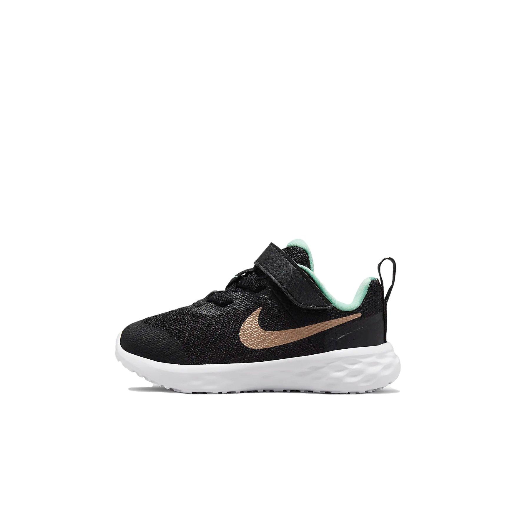 Nike Revolution 6 "Black/Mint Foam/Canyon Purple/Metallic Red Bronze" Infant Boys' Running Shoe - BLACK Thumbnail View 2
