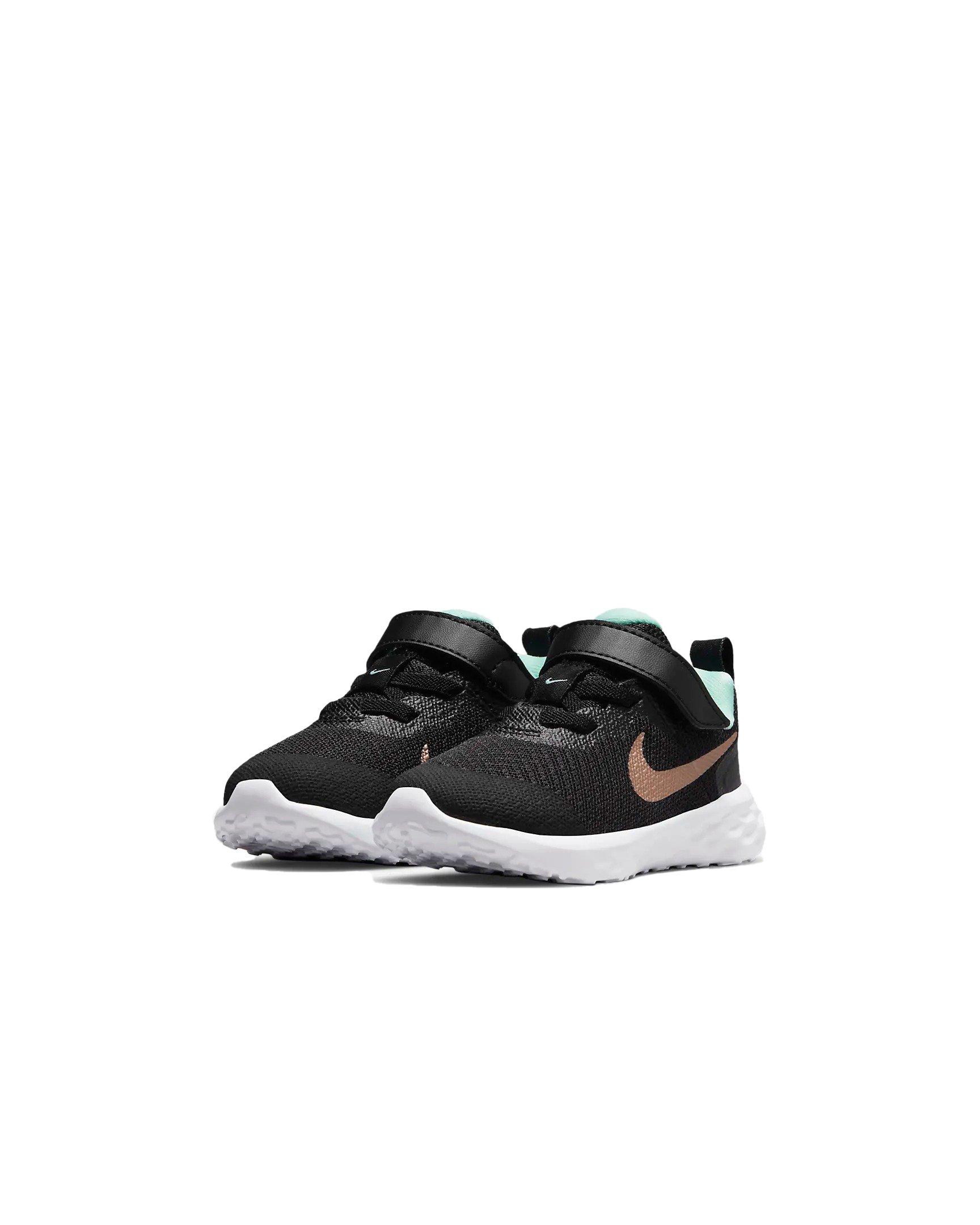 Nike Revolution 6 "Black/Mint Foam/Canyon Purple/Metallic Red Bronze" Infant Boys' Running Shoe - BLACK Thumbnail View 3
