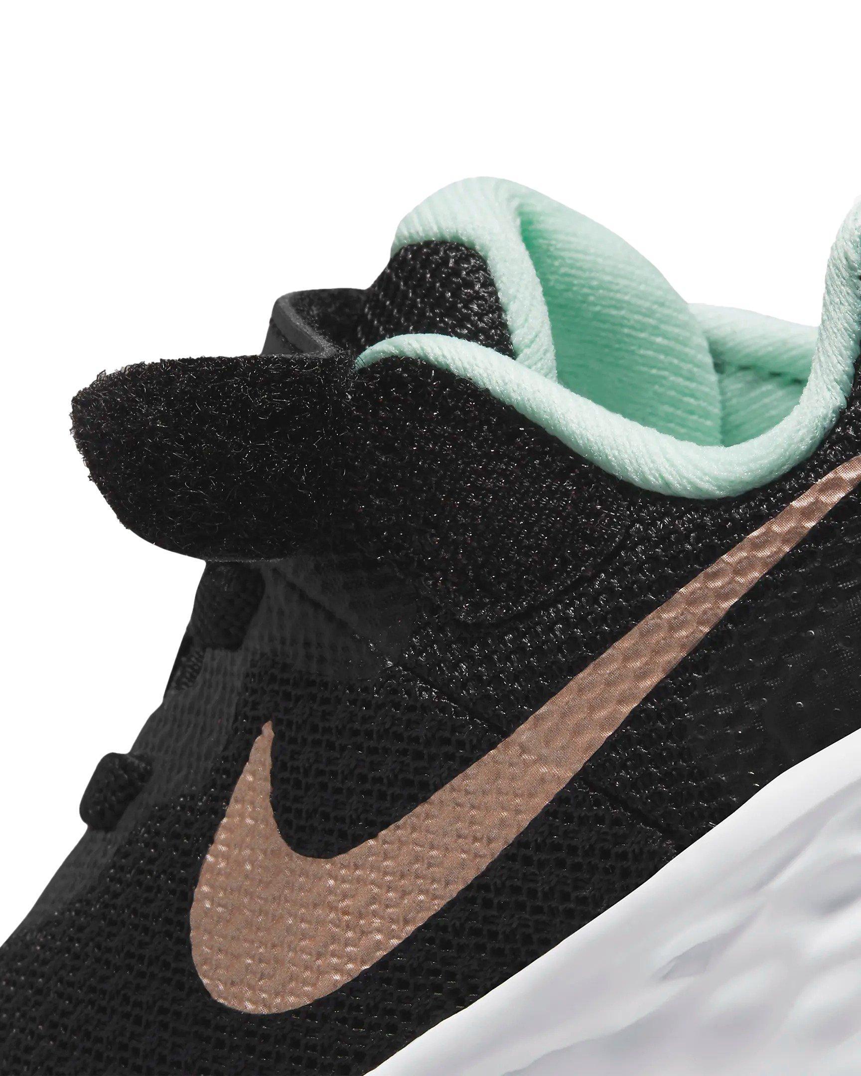 Nike Revolution 6 "Black/Mint Foam/Canyon Purple/Metallic Red Bronze" Infant Boys' Running Shoe - BLACK Thumbnail View 8
