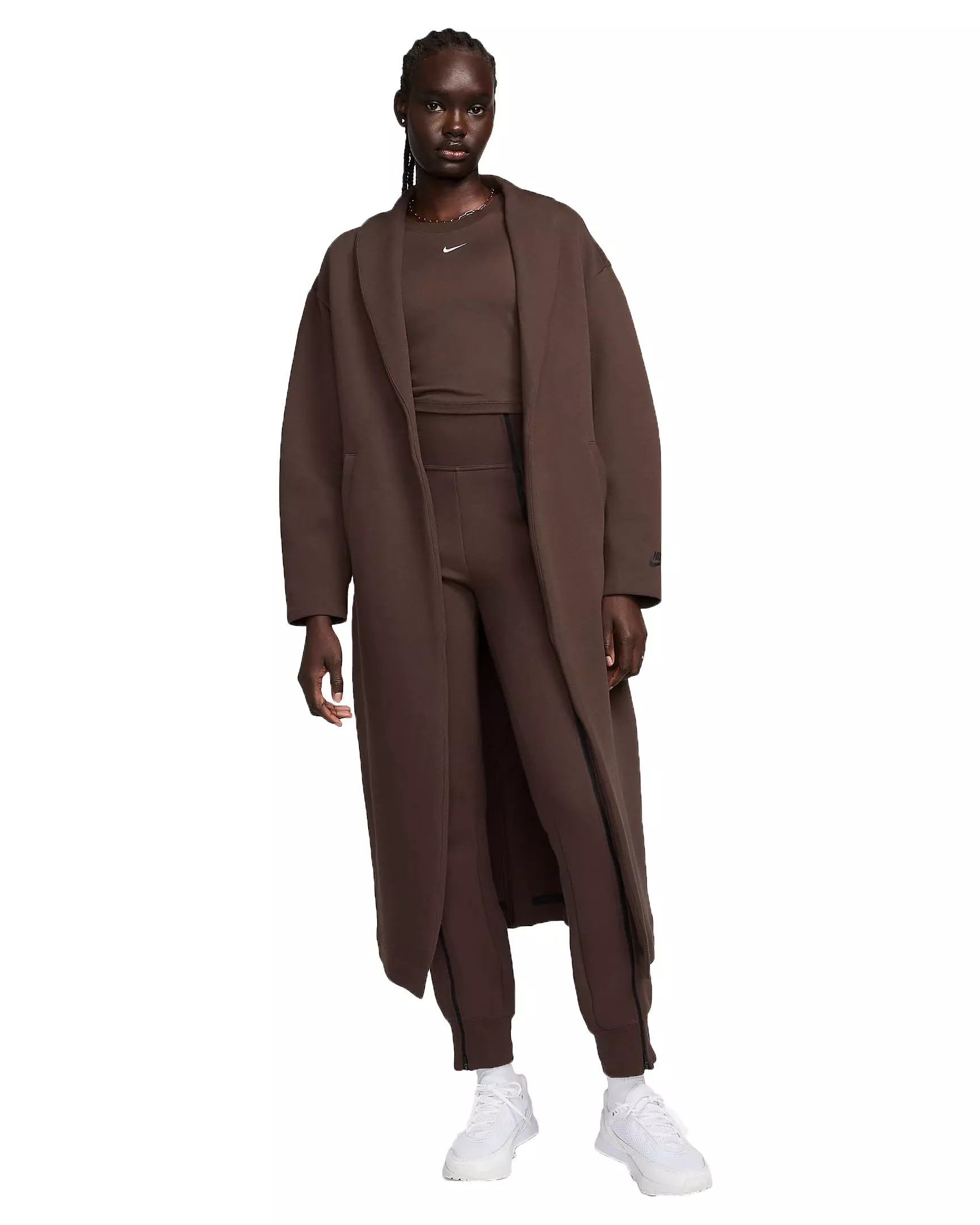 Nike Women's Sportswear Tech Fleece Oversized Duster Jacket - BROWN