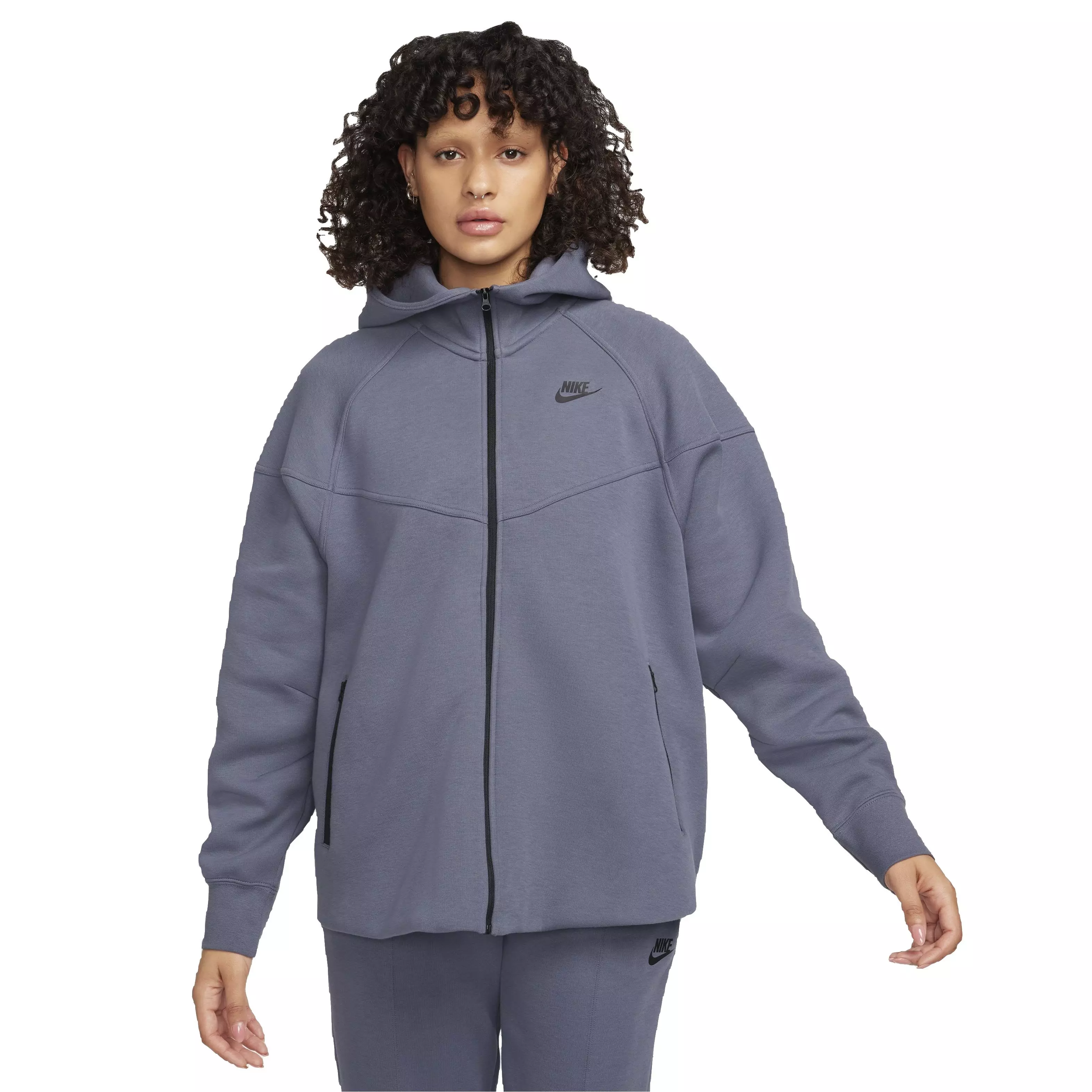 Nike Women's Sportswear Tech Fleece Full-Zip Windrunner Jacket - Dark Grey - DARK GREY