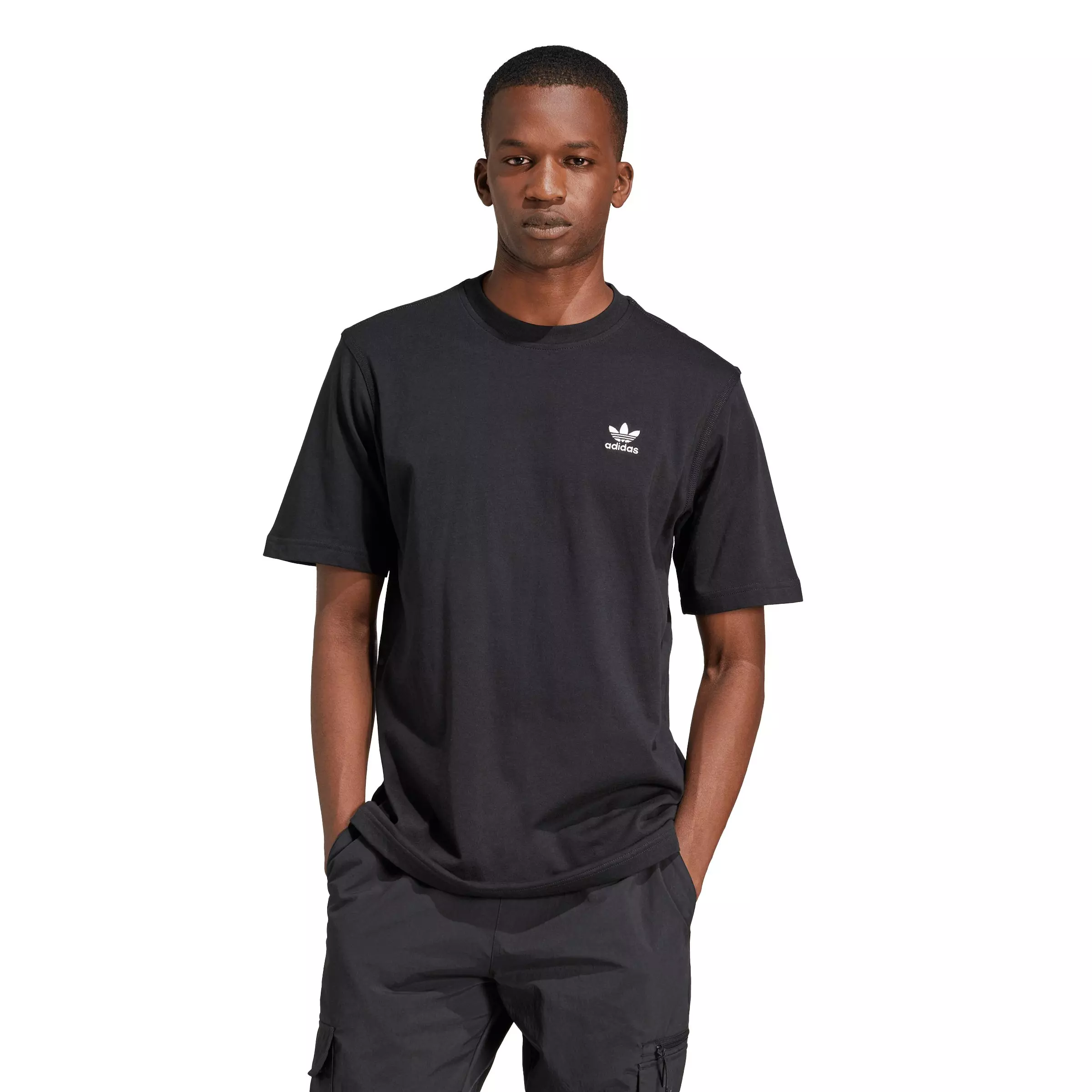 adidas Originals Men's Trefoil Essentials Tee - Black - BLACK