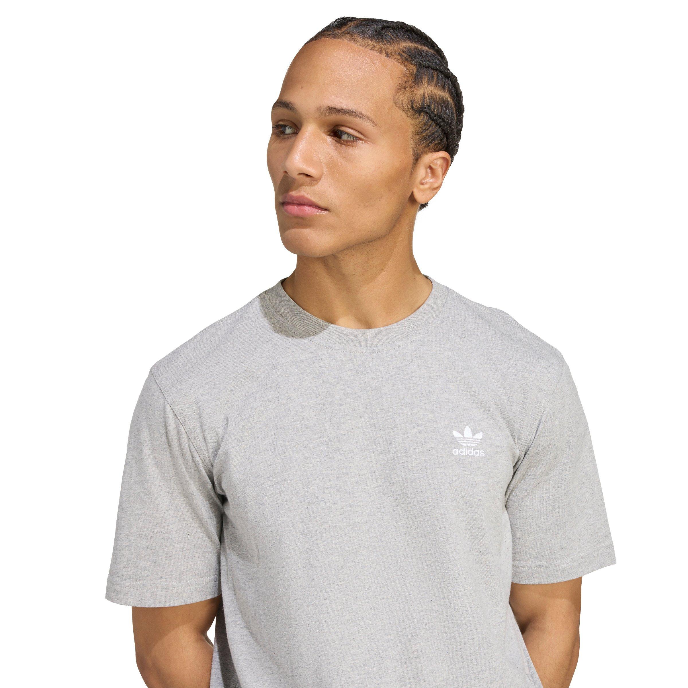 adidas Originals Men's Trefoil Essentials Tee - Grey - GREY Thumbnail View 3