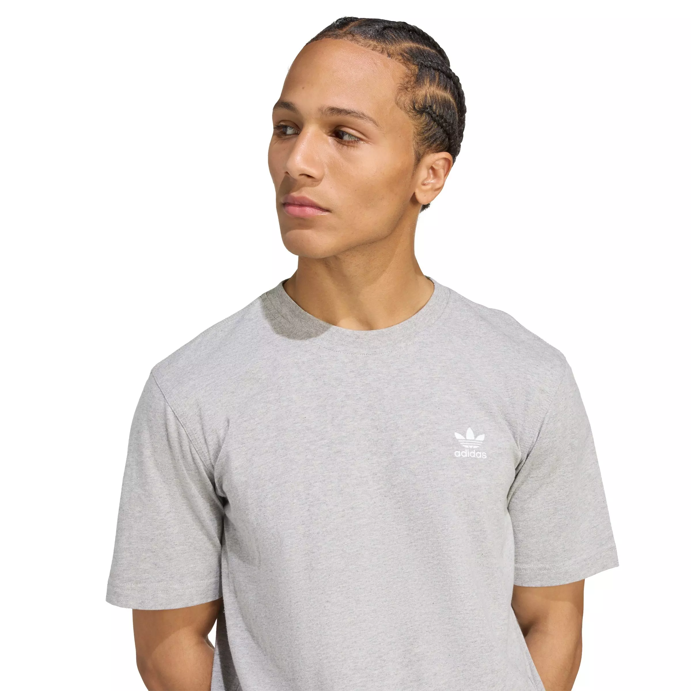 adidas Originals Men's Trefoil Essentials Tee - Grey - GREY