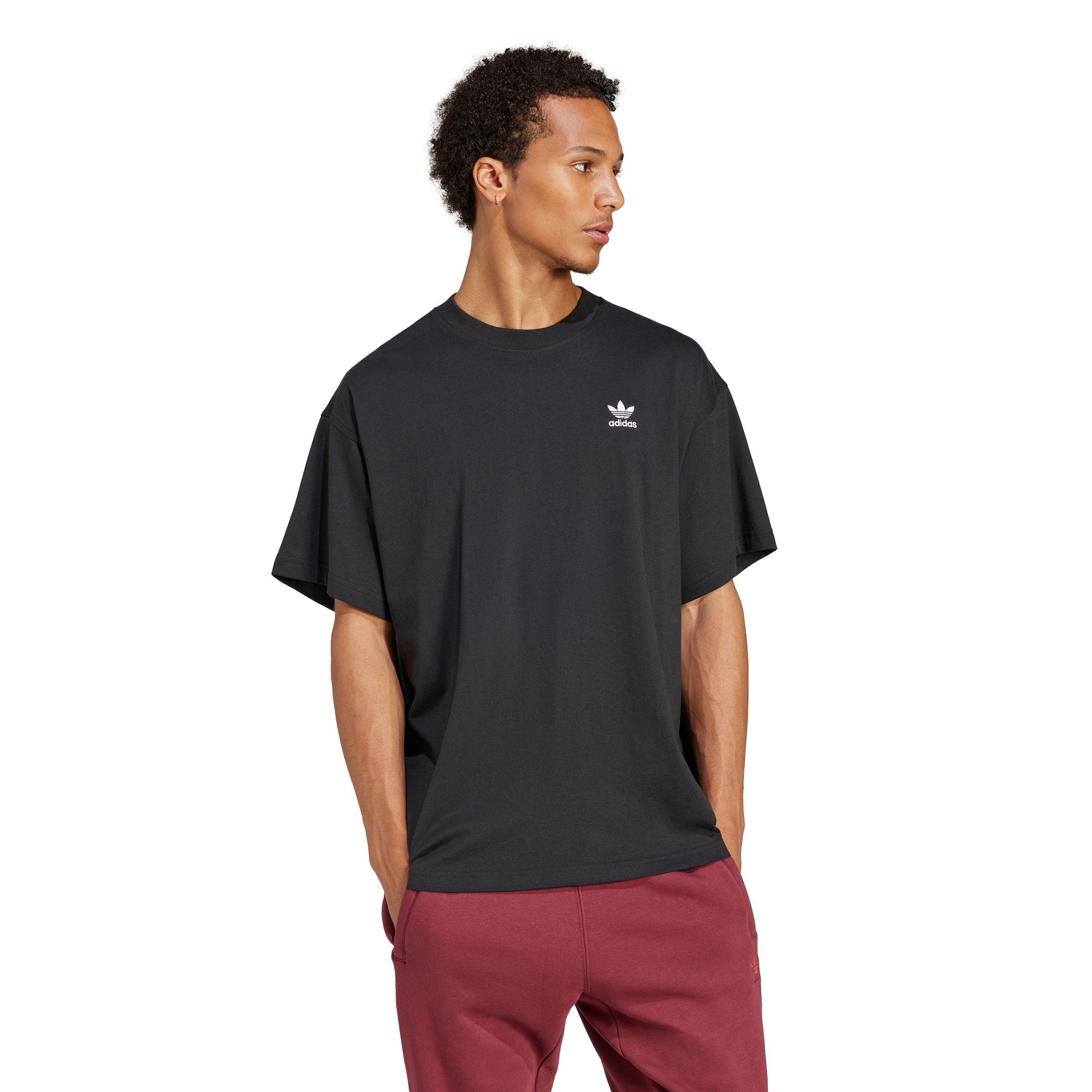 adidas Originals Men's Trefoil Essentials Oversized T-Shirt - Black - BLACK Thumbnail View 1