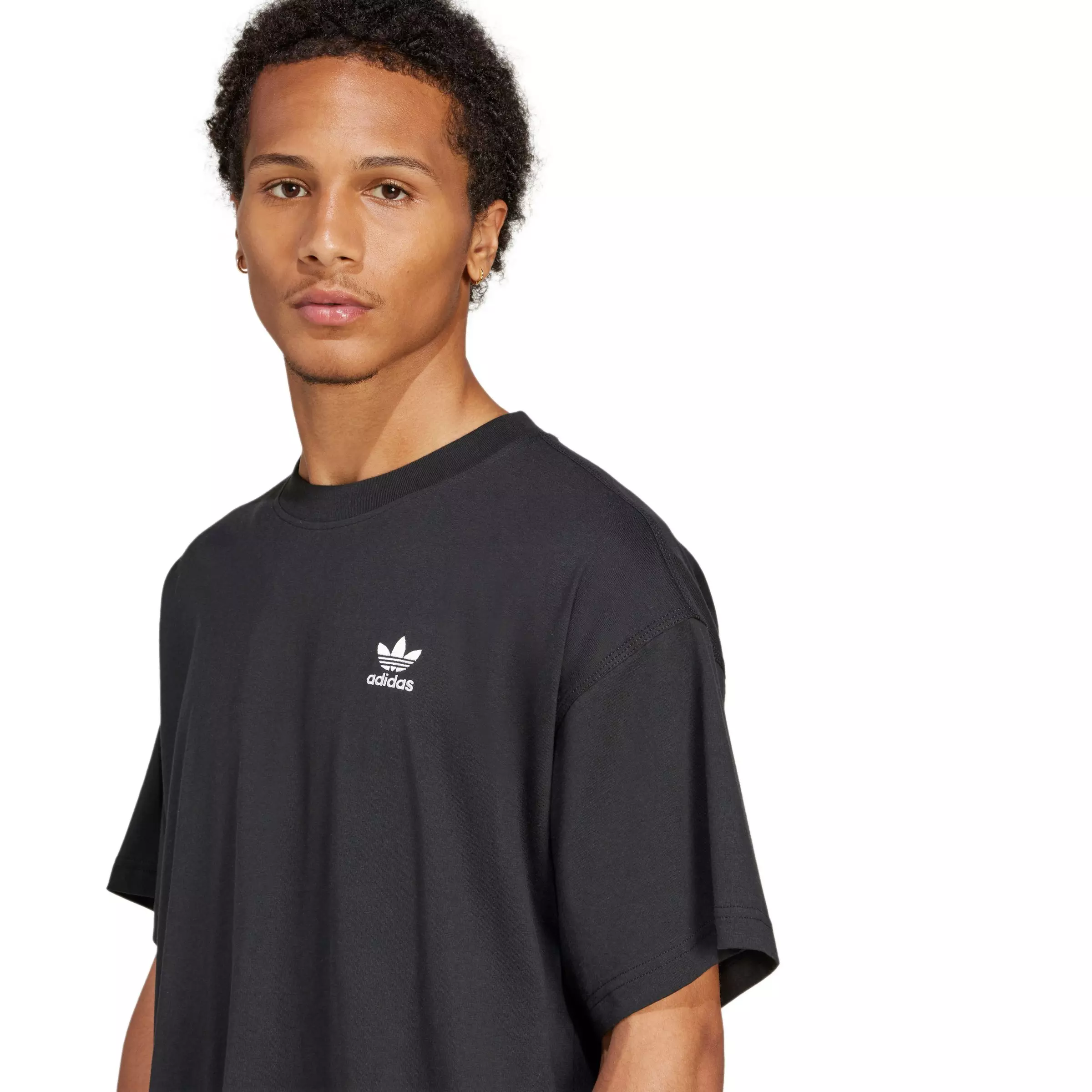 adidas Originals Men's Trefoil Essentials Oversized T-Shirt - Black - BLACK
